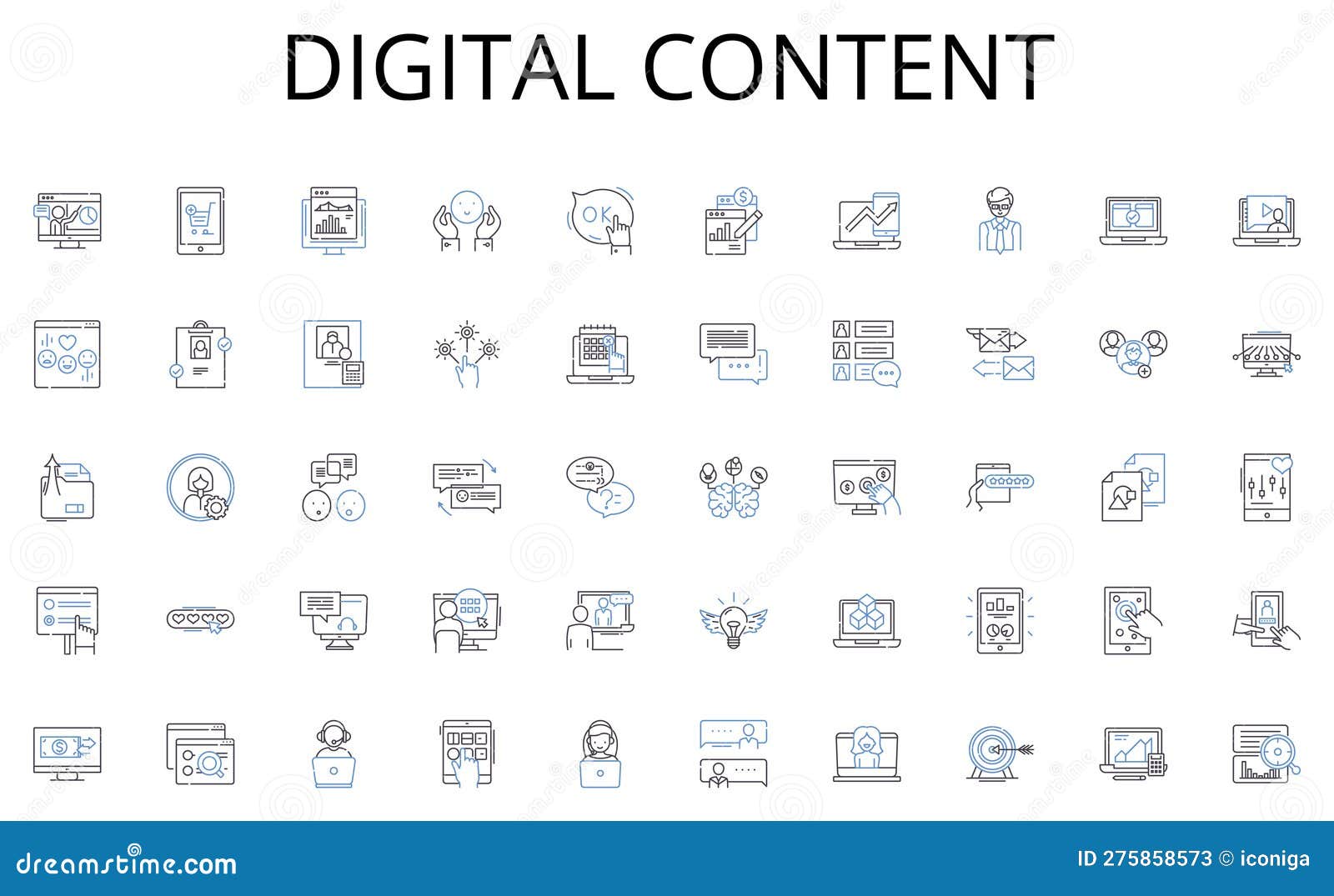 digital content line icons collection. celebration, holiday, merriment, gala, cheer, joy, revelry  and linear