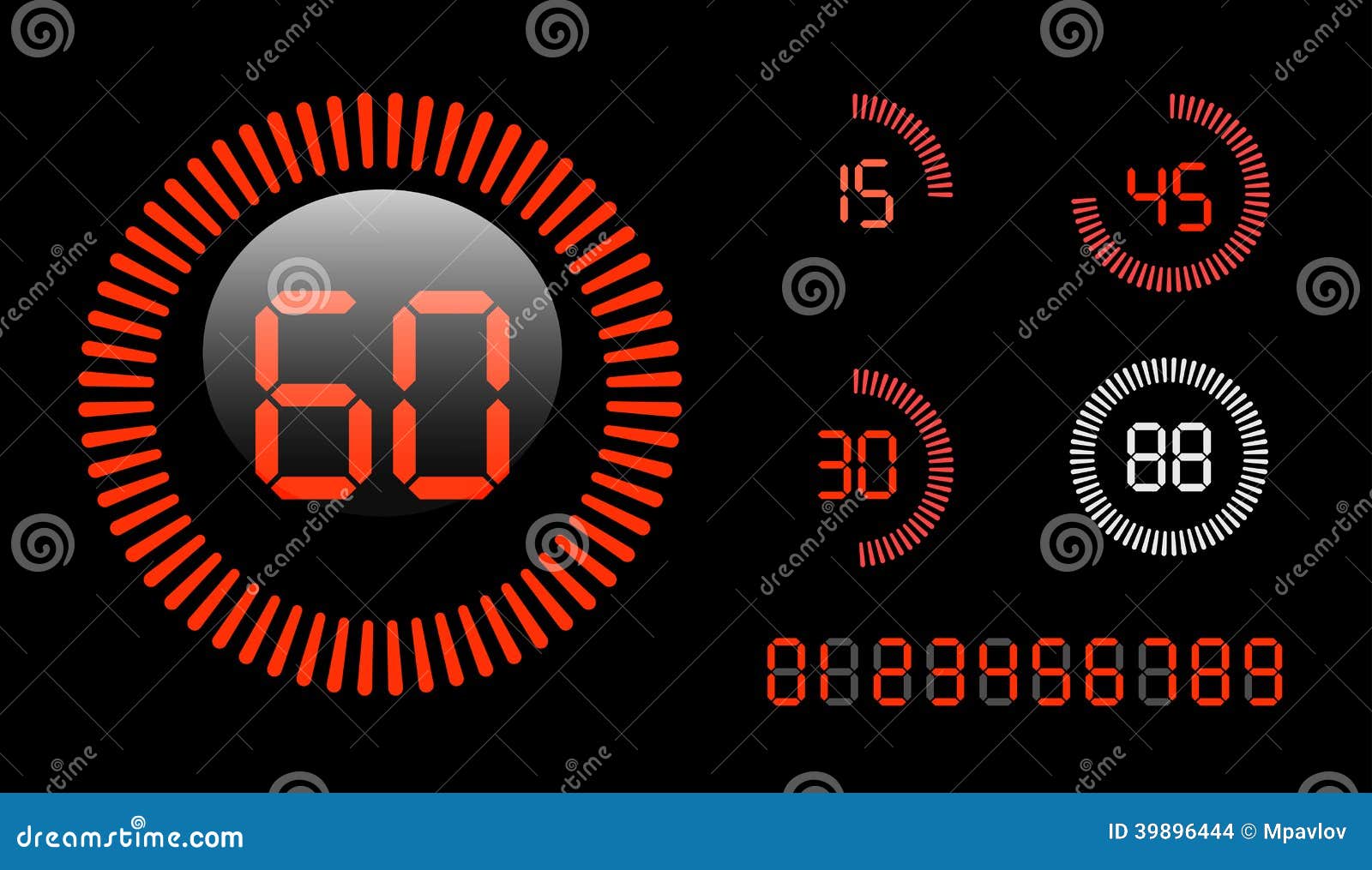 Digital Countdown Timer Stock Vector - Image: 39896444