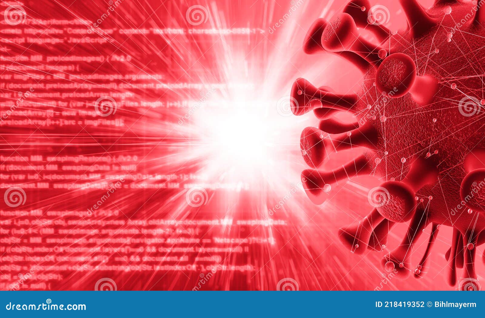 Digital Crime Threat, 3d Created Computer Virus. Digital Threat on the