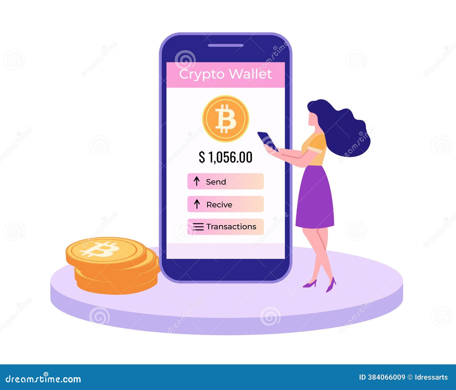 A Digital Crypto Wallet Designed Specifically for Efficient Bitcoin  Transactions and Management Stock Illustration - Illustration of blockchain,  virtual: 384066009