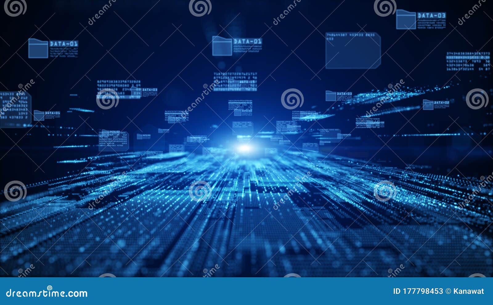 digital cyberspace with particles and digital data network connections, future technology digital abstract background concept
