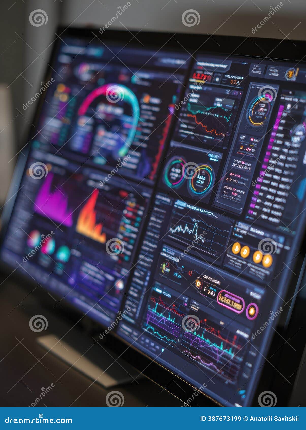 Digital Dashboard Displays Real-Time Crypto Gambling Stats and Analytics  with Vibrant Graphs and Metrics for User Stock Image - Image of crypto,  cryptocurrency: 387673199