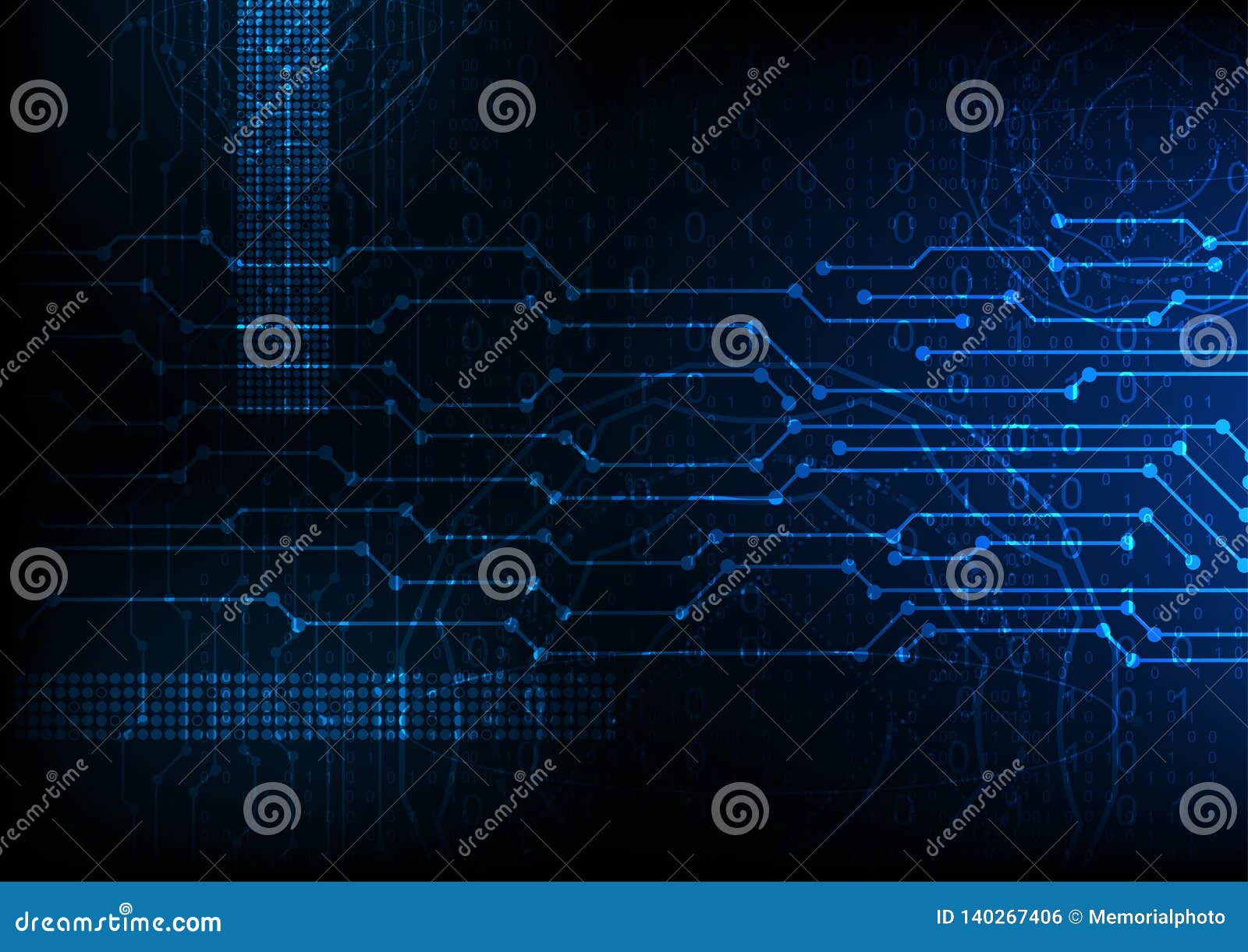  blue future abstract technology background, digital data encryption