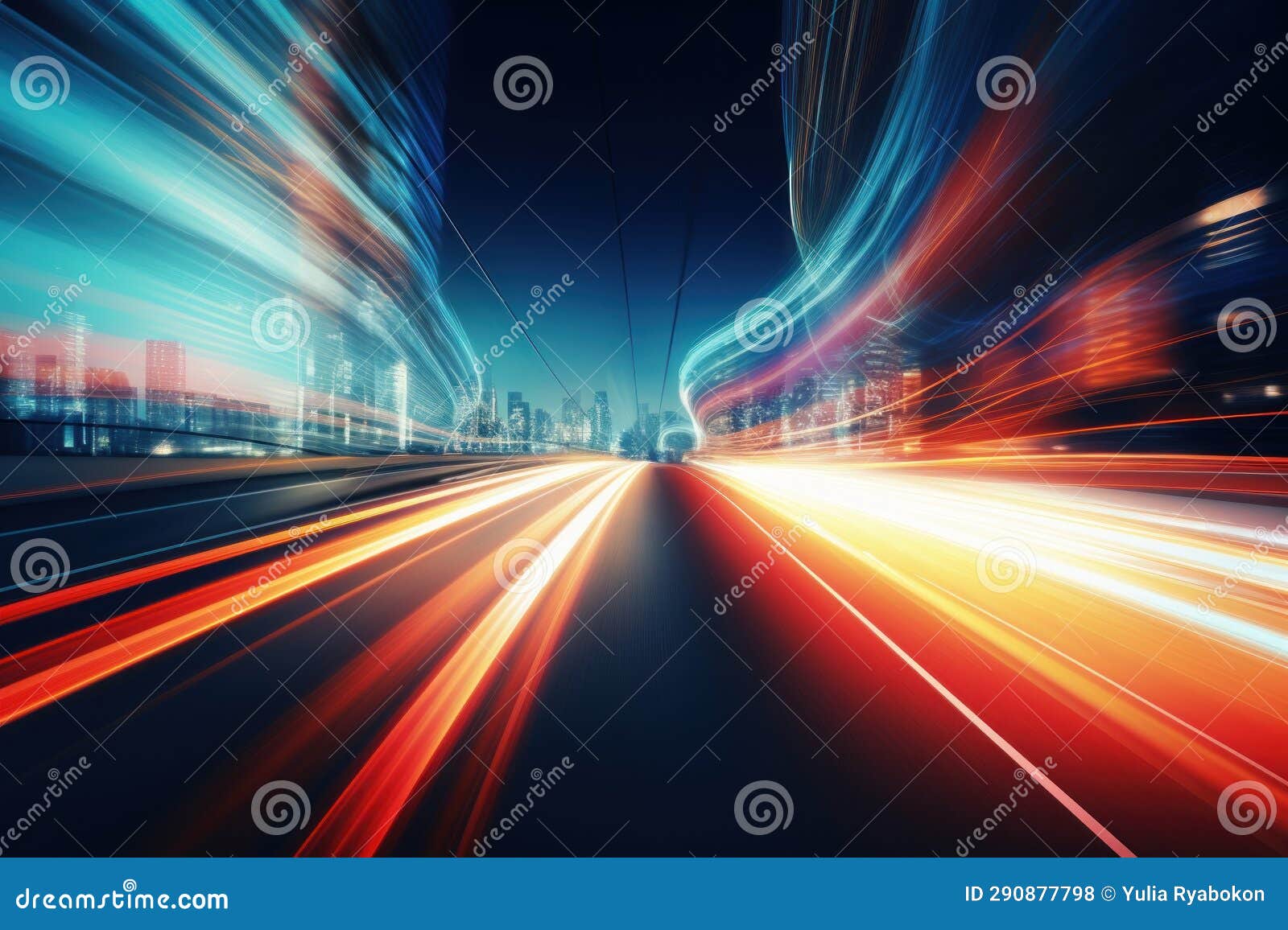 Digital Data Flow Motion. Generate Ai Stock Photo Image of data