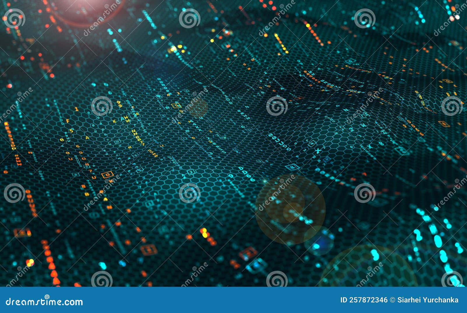 Digital Data Stream. Big Data Metaverse Stock Illustration
