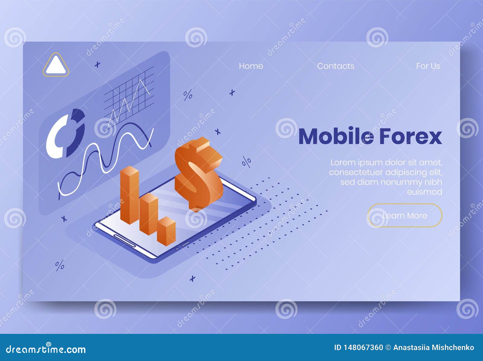Digital Isometric Design Concept Scene Of Mobile Forex App 3d Icons.Isometric Business Finance ...