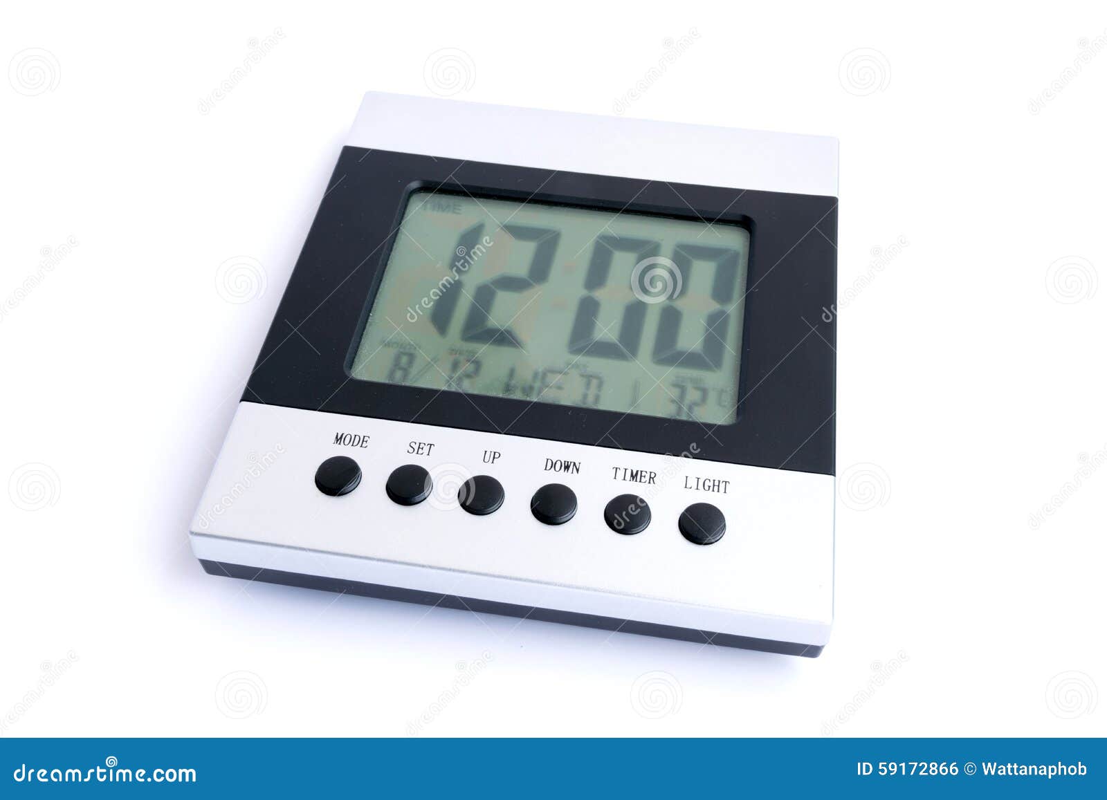 Digital Desktop Clock. stock photo. Image of second, black - 59172866