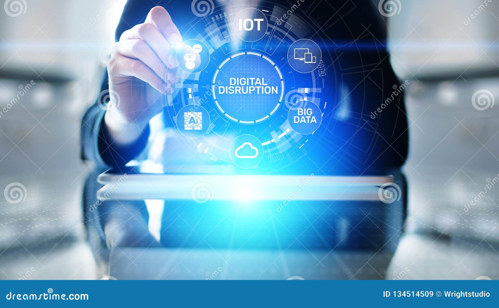 Digital Disruption. Disruptive Business Ideas. IOT, Network, Smart City