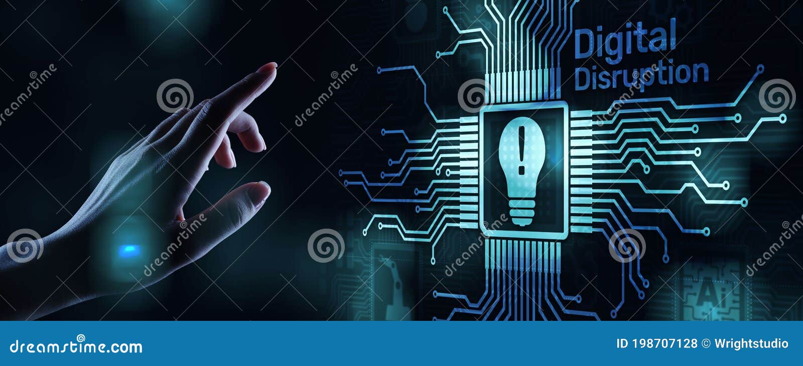 Digital Disruption. Disruptive Business Ideas. IOT, Network, Smart City