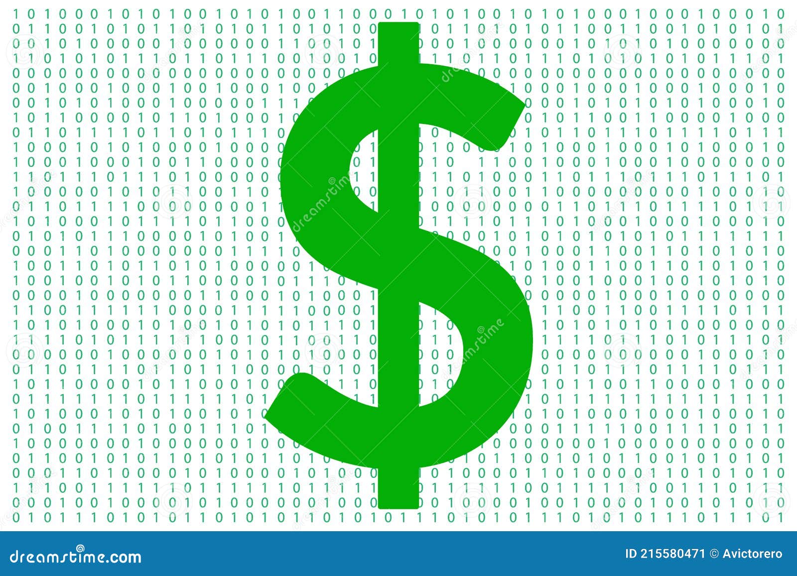 Digital Dollar Currency with One and Zero Binary Code Digit