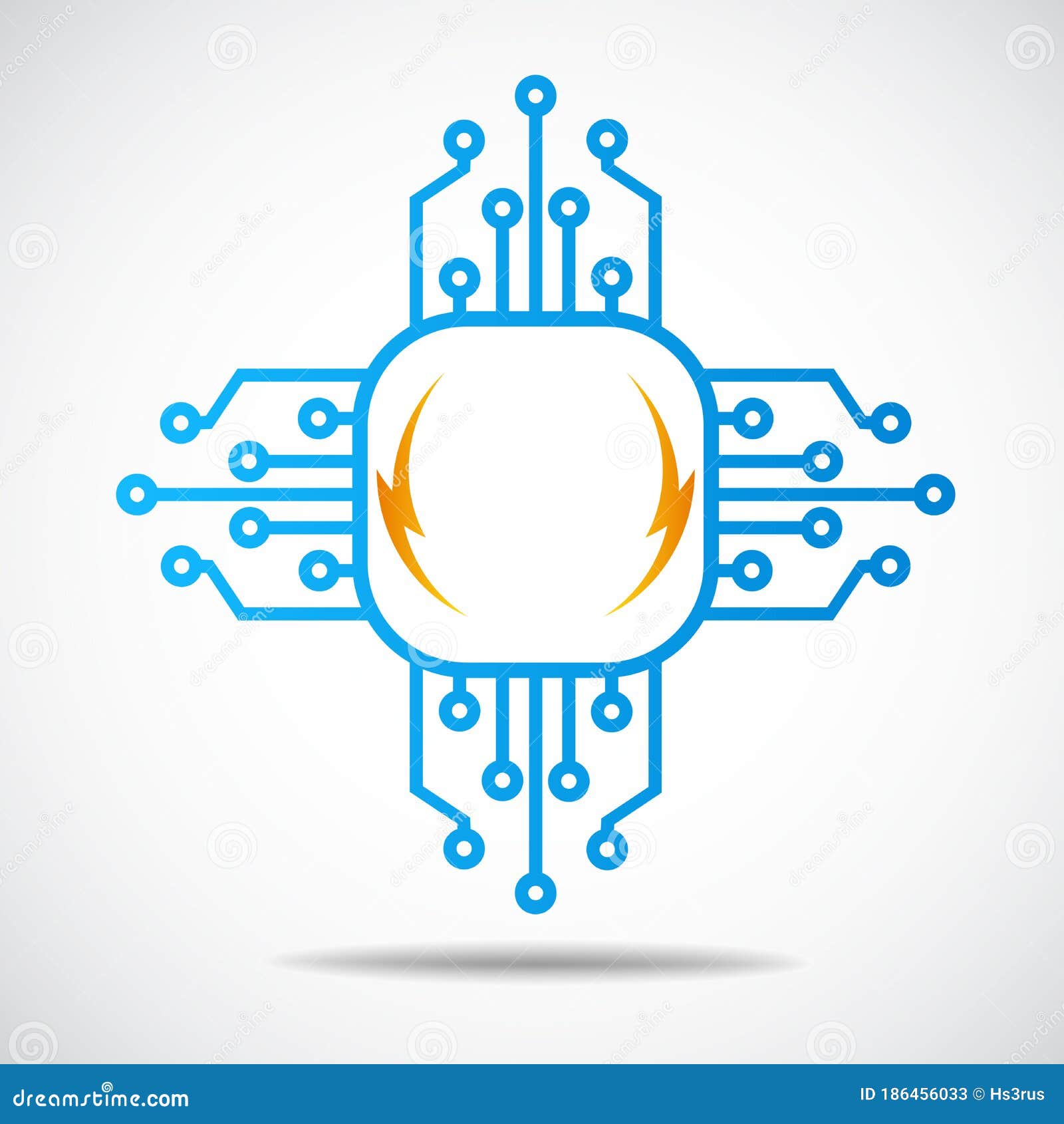 Digital Electronics Logo Design Circuit Tech Elements. Electronics Icon