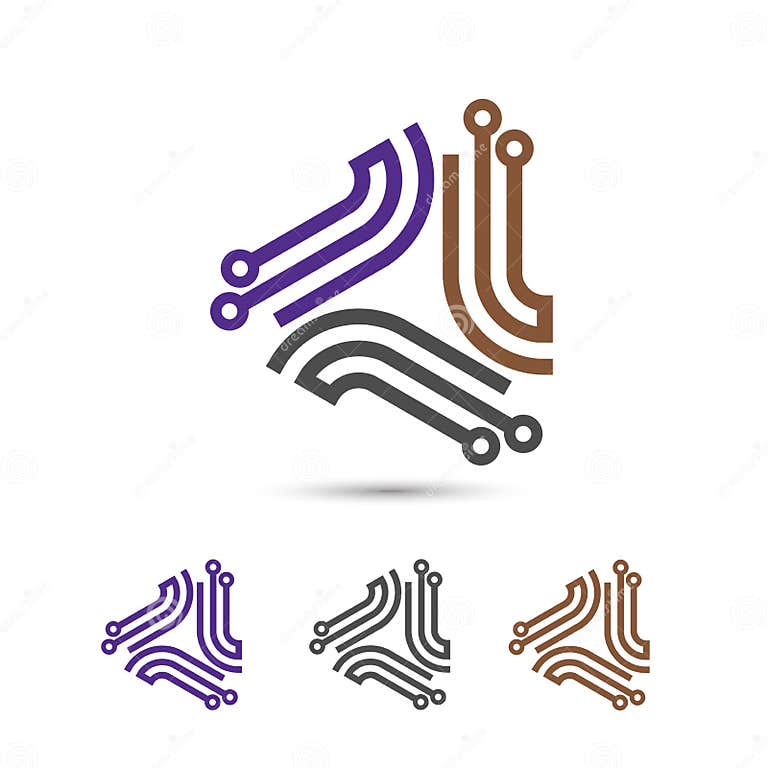 Digital Electronics Logo Design Stock Vector - Illustration of concept