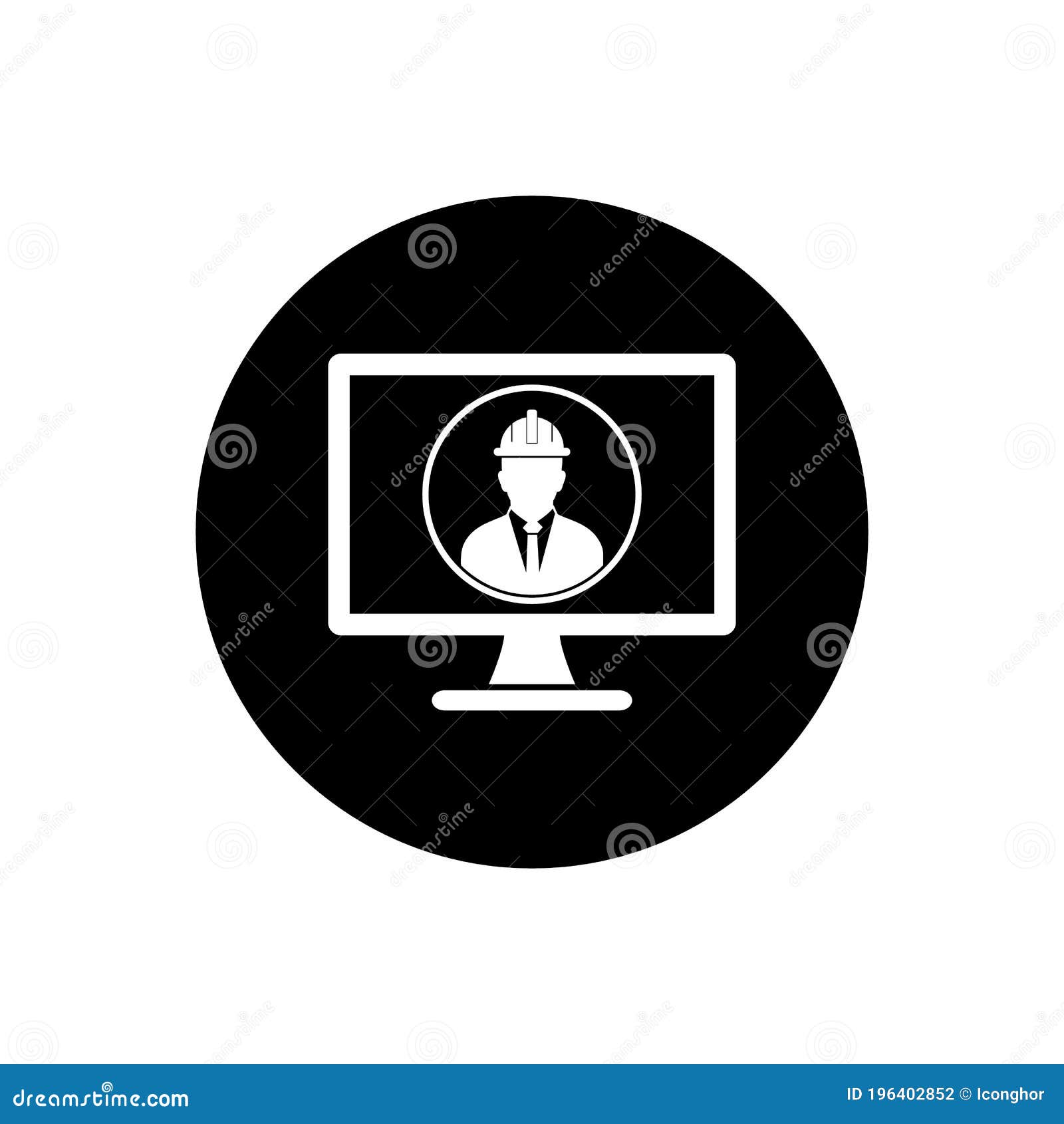 Digital Engineering Service Rounded Icon. Stock Vector Illustration