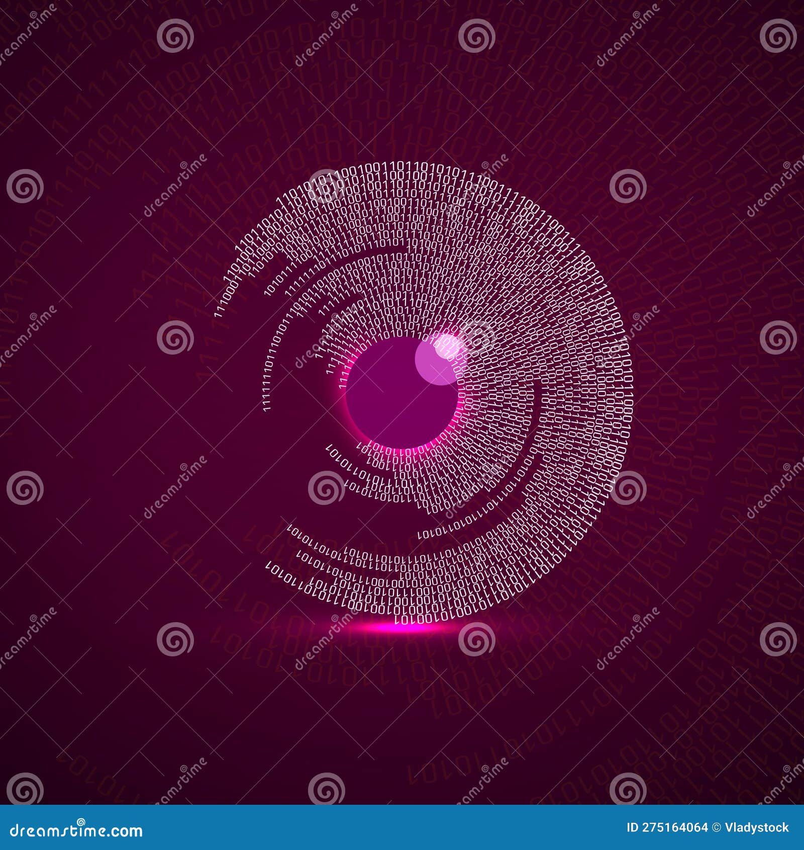 Digital Eye with Binary Code, Technology Oncept Stock Vector