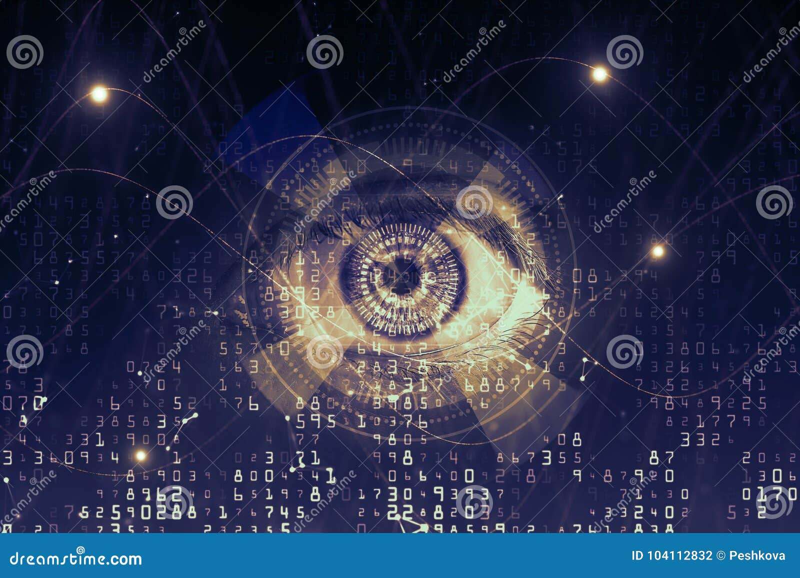 Digital eye wallpaper stock illustration. Illustration of blue - 104112832