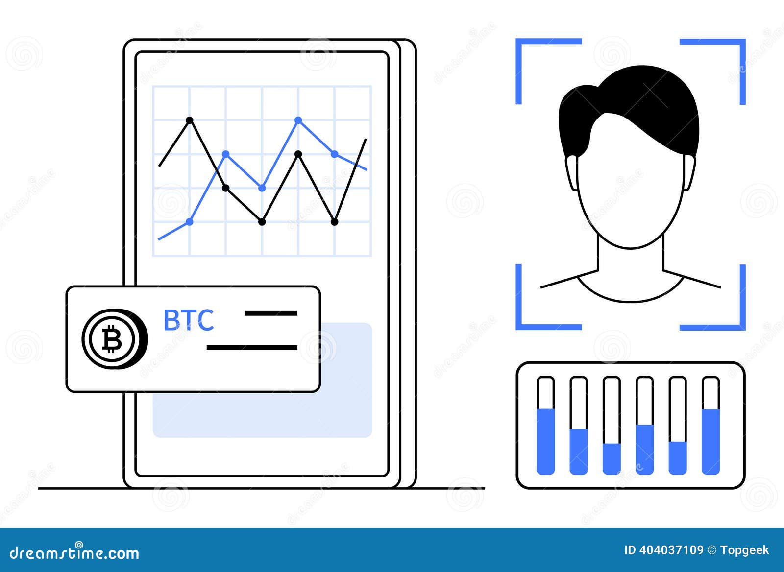 Digital Finance Analytics, Cryptocurrency Trends, and Biometric Security  Integration Concept Stock Vector - Illustration of identity, cryptocurrency:  404037109