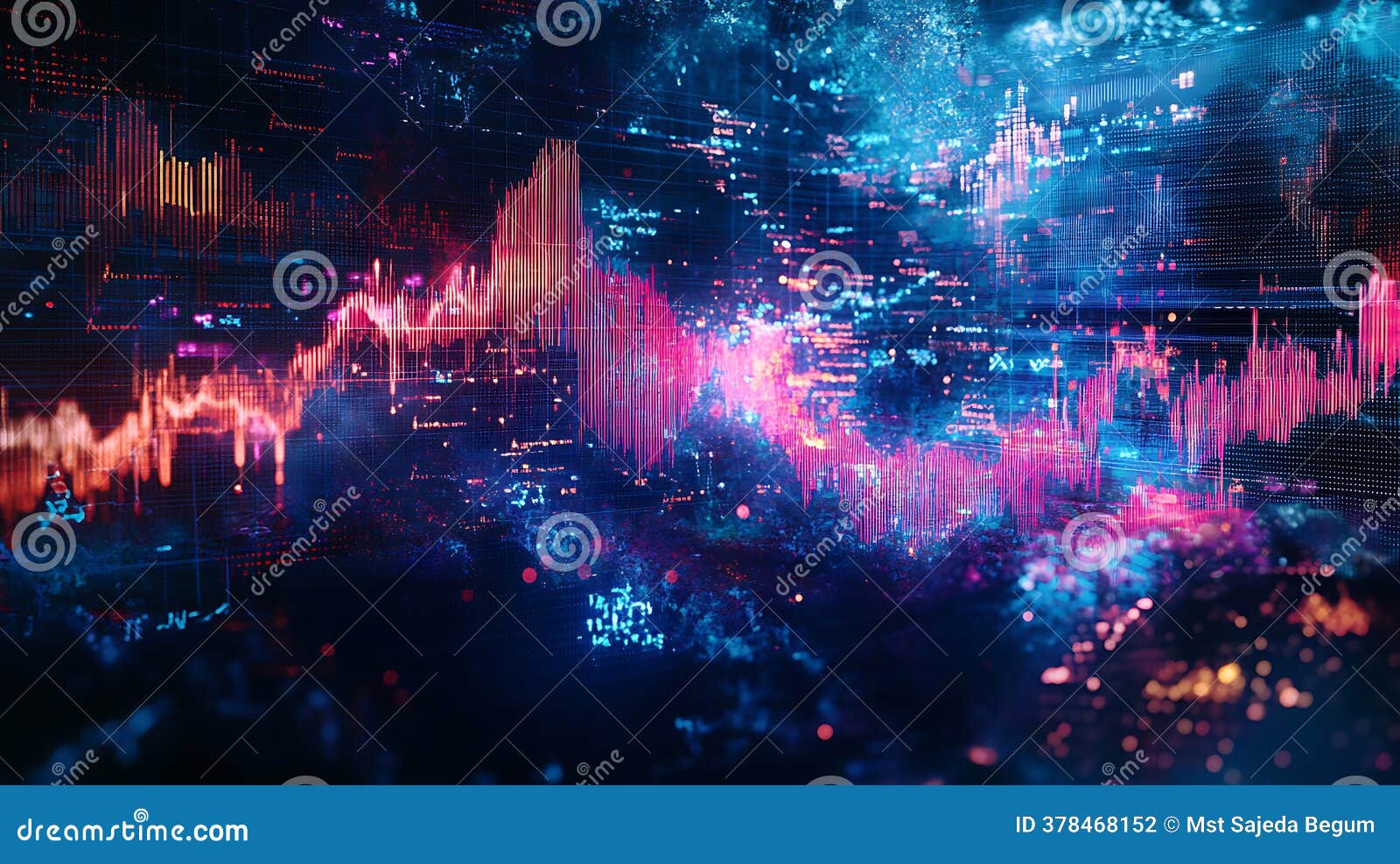 Digital Financial Analytics Interface Glowing Red Blue and Violet  Representing Stock Market Trends and Cryptocurrency Data Stock Illustration  - Illustration of screen, investment: 378468152
