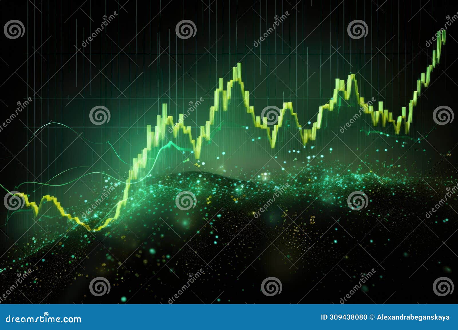 digital financial graph on a technical analysis market screen