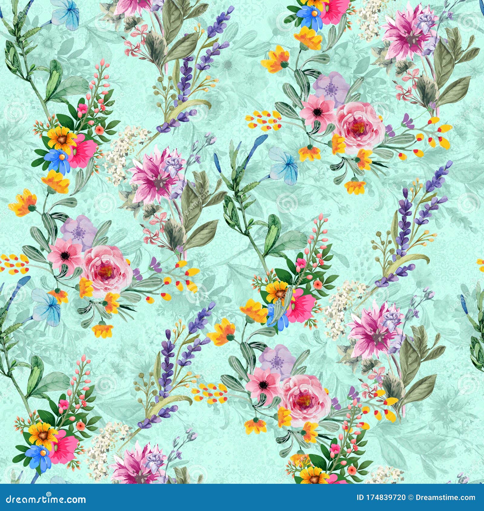 Digital print flower pattern design. Digital print flower print designs allover  print digital floral print stock illustration