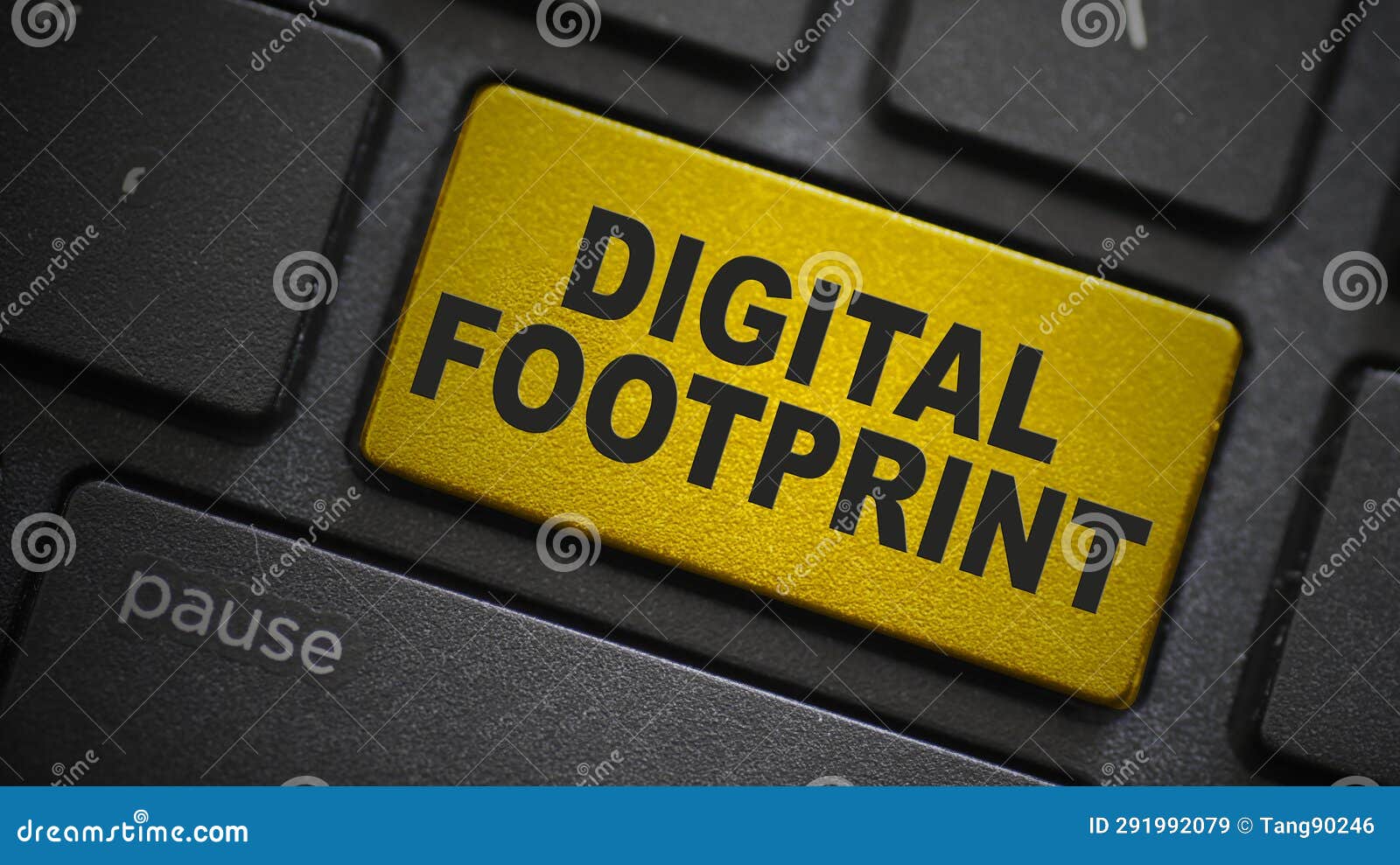 Digital Footprint Text Button on Keyboard Stock Image Image of