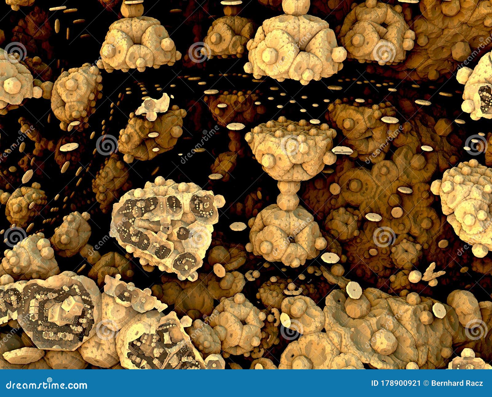floating disks - 3d  - fractal art 