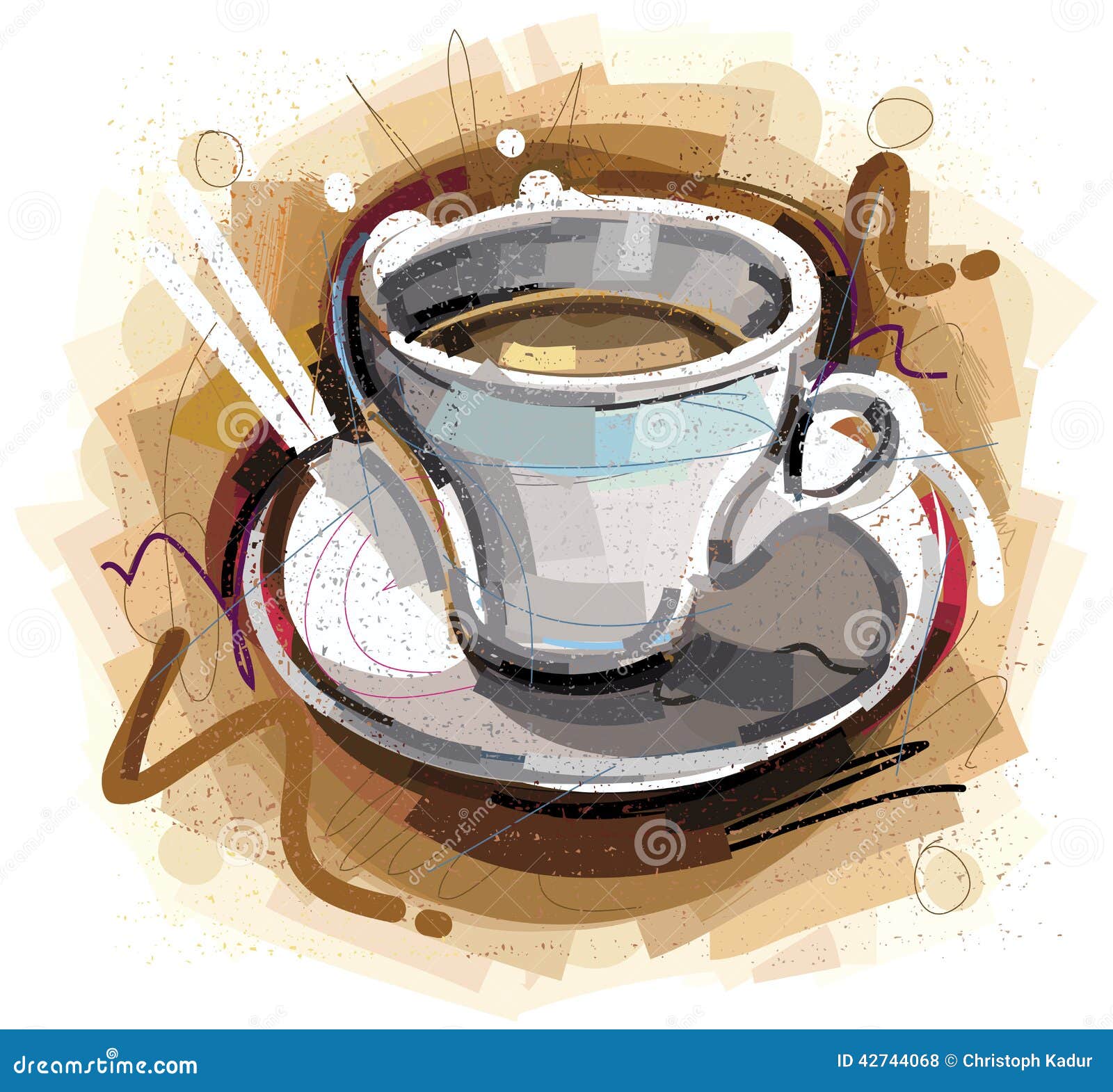 Digital Gemalte Kaffeetasse Stock Abbildung Illustration 