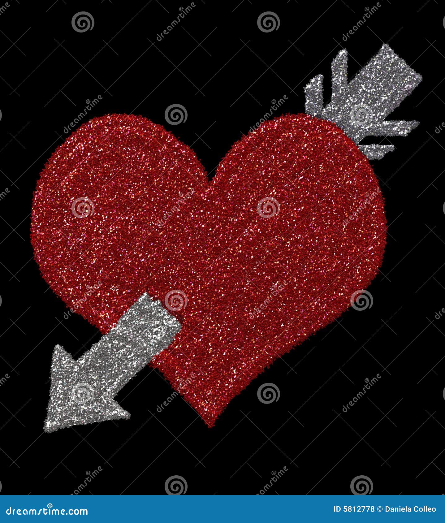 digital glitters: heart with arrow