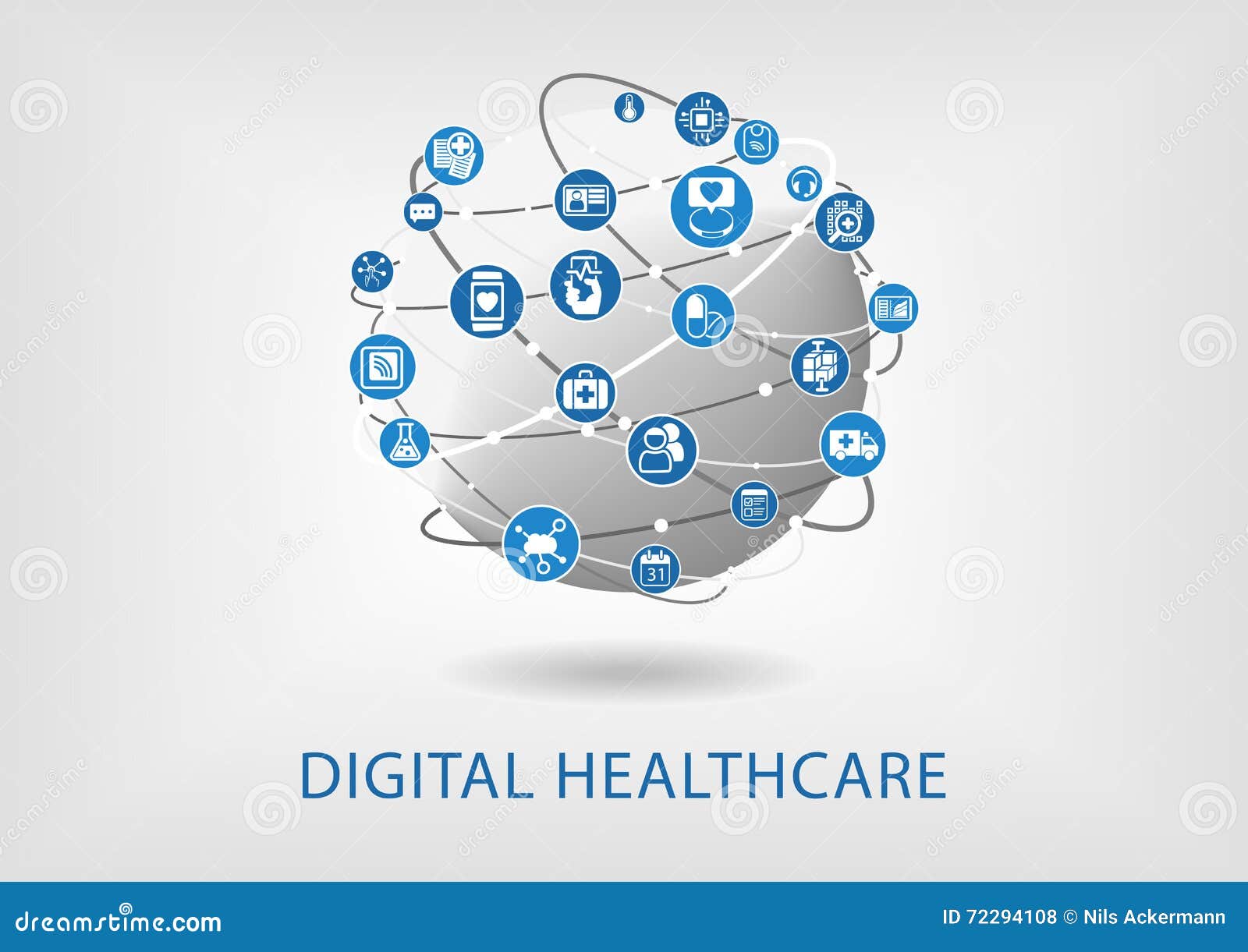 digital healthcare infographic as 