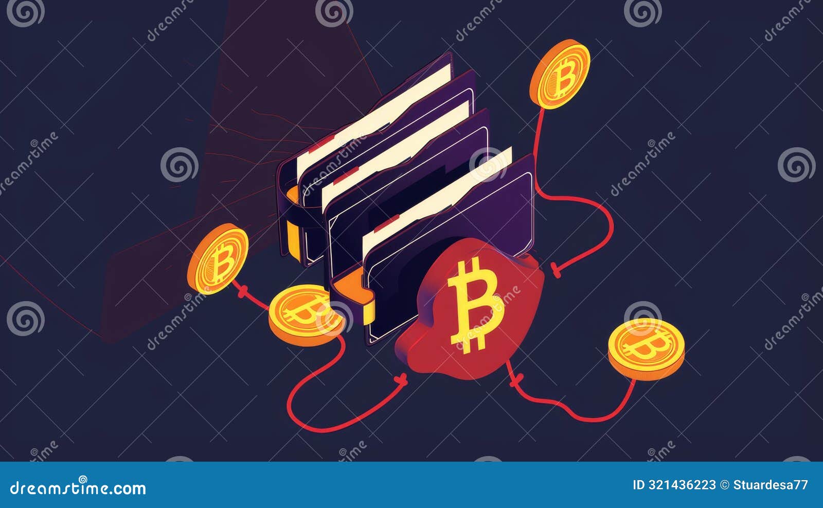 Digital Illustration of Cryptocurrency Wallets and Bitcoin Stock  Illustration - Illustration of symbol, cryptocurrency: 321436223