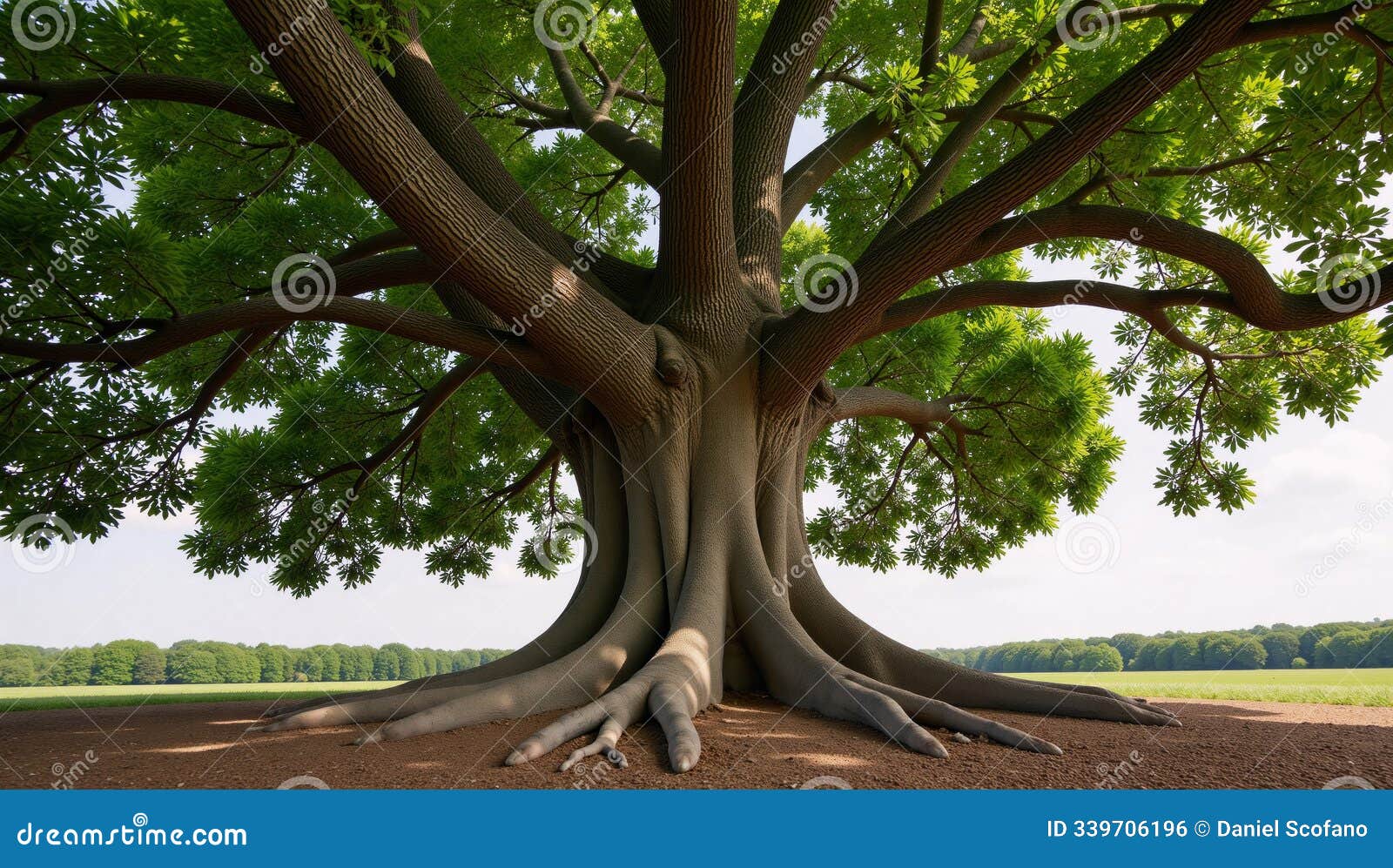 a digital  featuring an intricately detailed tree of life with its extensive root system