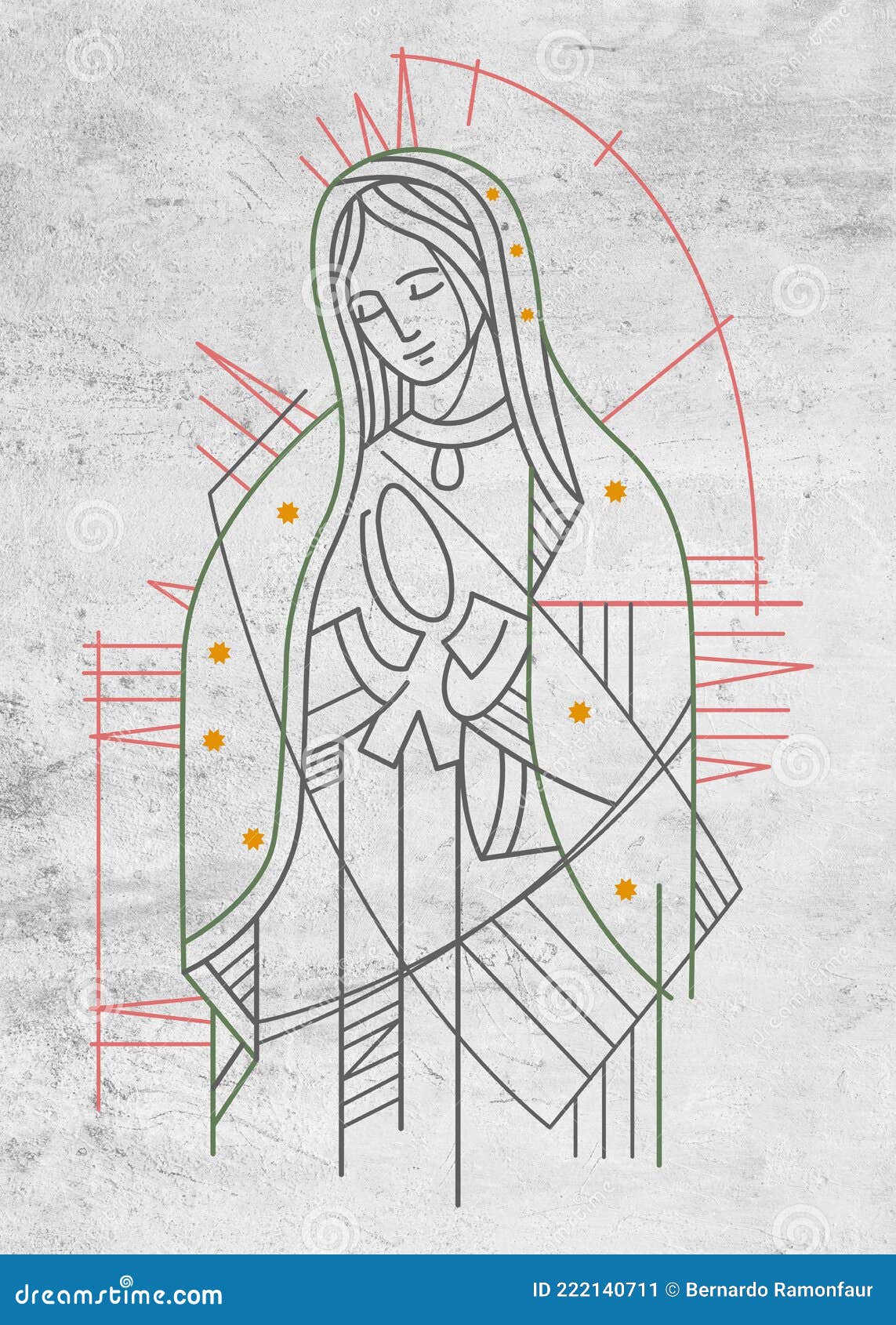 Digital Illustration of Our Lady of Guadalupe Stock Illustration ...