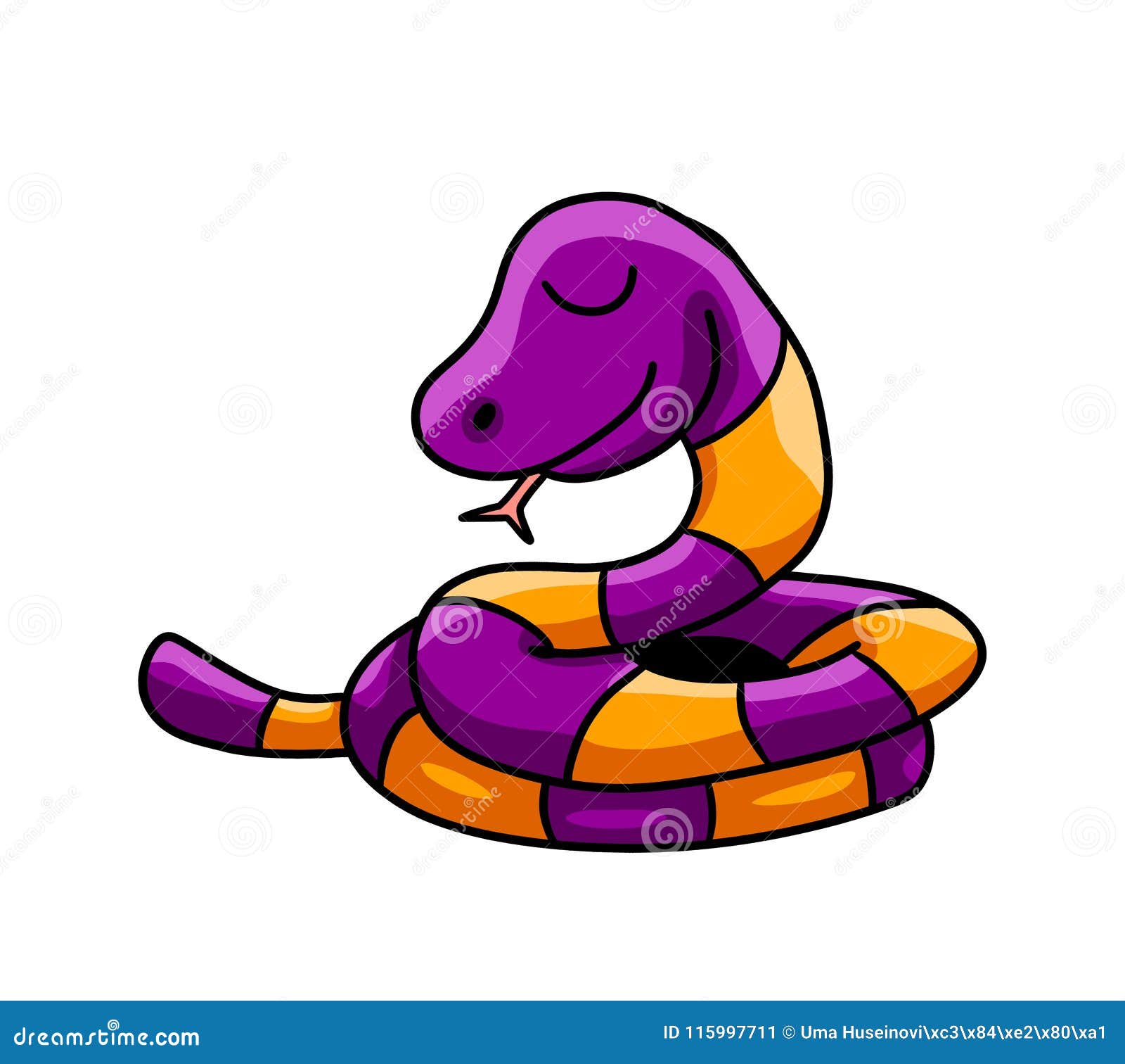 Sleeping Purple Snake stock illustration. Illustration of bite - 115997711