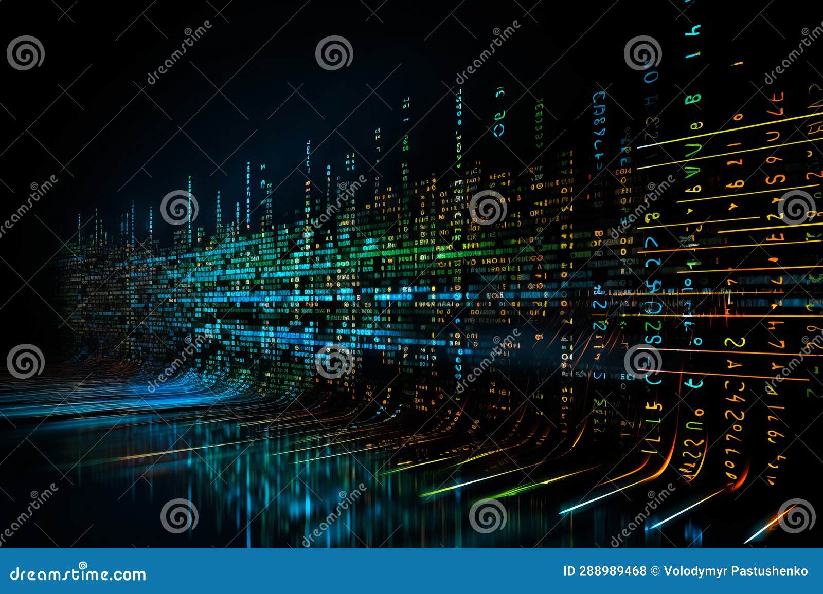 Digital Image of City with Numbers and Lines on it. Generative AI Stock