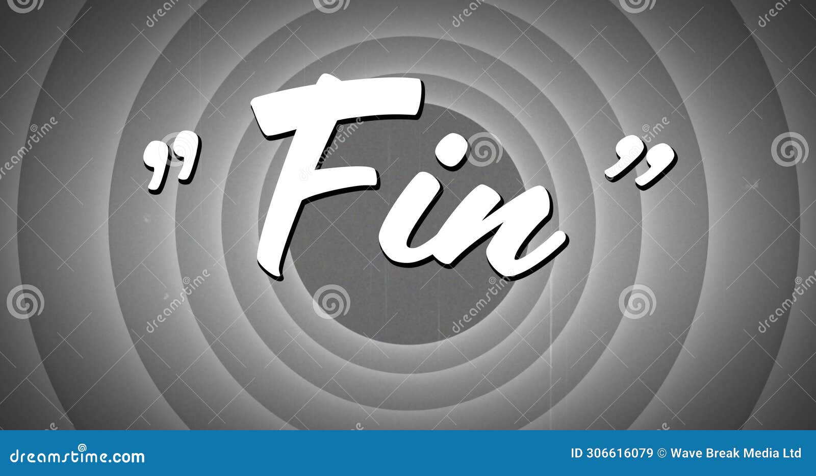 Digital Image of a Fin Text Appearing in the Middle of Circle Patterns