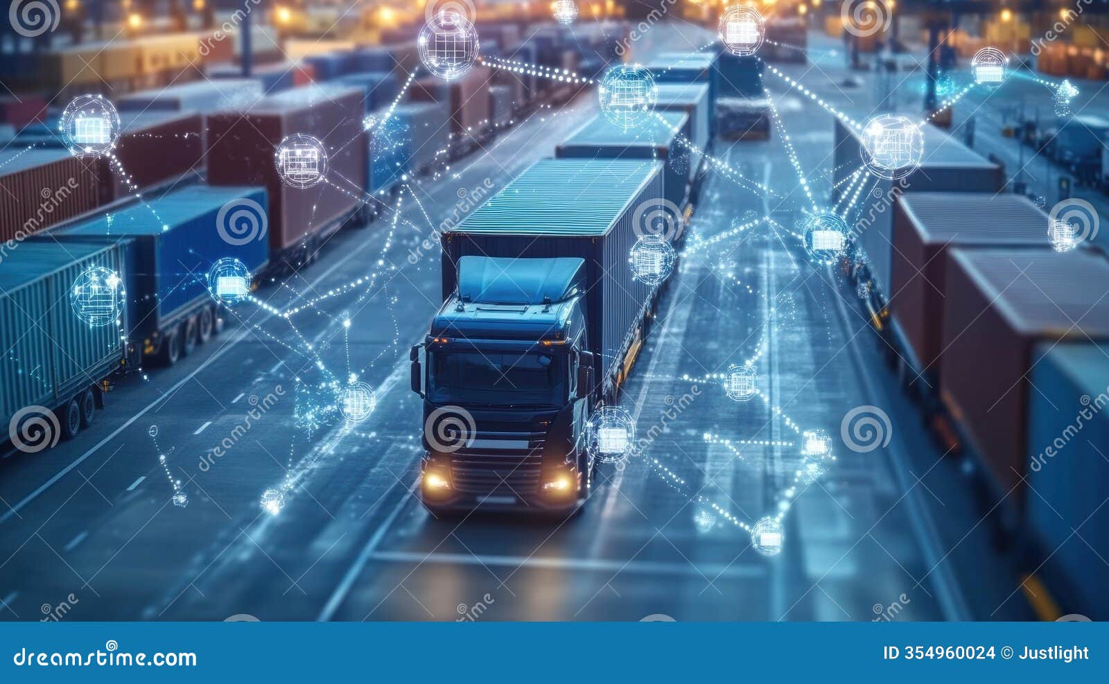 a digital interface showing a supply chain monitoring system with notification popups indicating realtime delays and