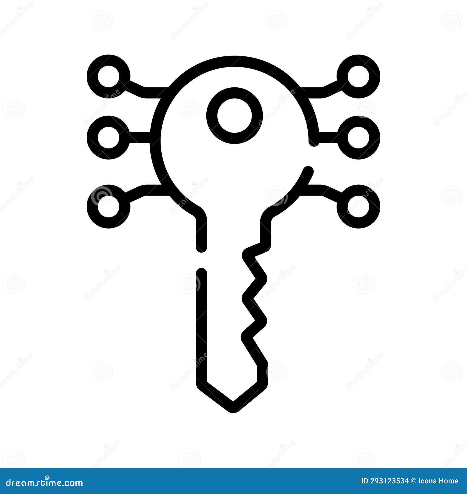 Digital Key. Electronic Key Made with Binary Code Stock Illustration