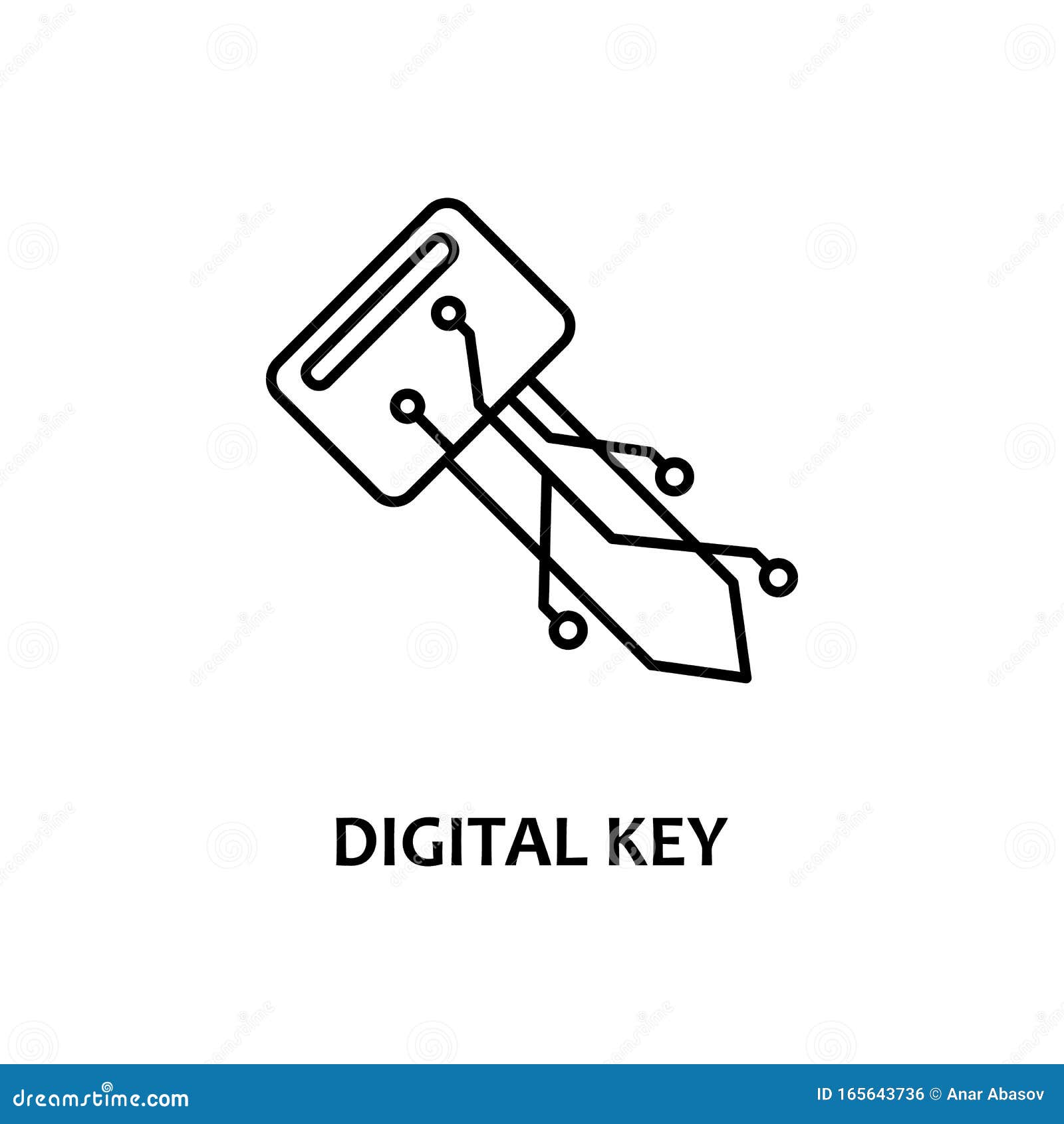 Digital Key Icon with Name. Element of Crypto Currency for Mobile Concept  and Web Apps Stock Illustration - Illustration of computer, digital:  165643736