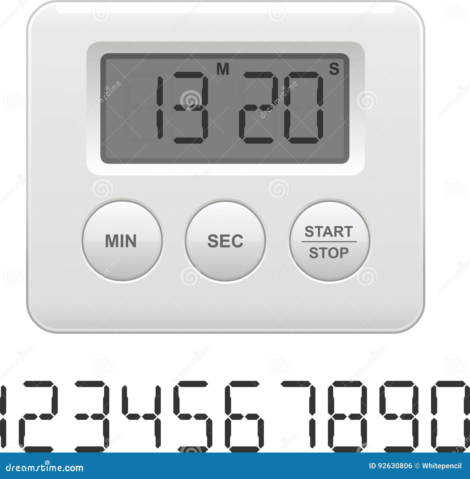 Digital kitchen timer stock vector. Illustration of sound Circuit Diagram