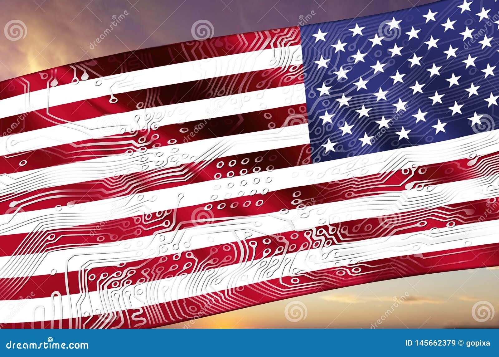 Digital Leadership of the USA Stock Illustration Illustration of