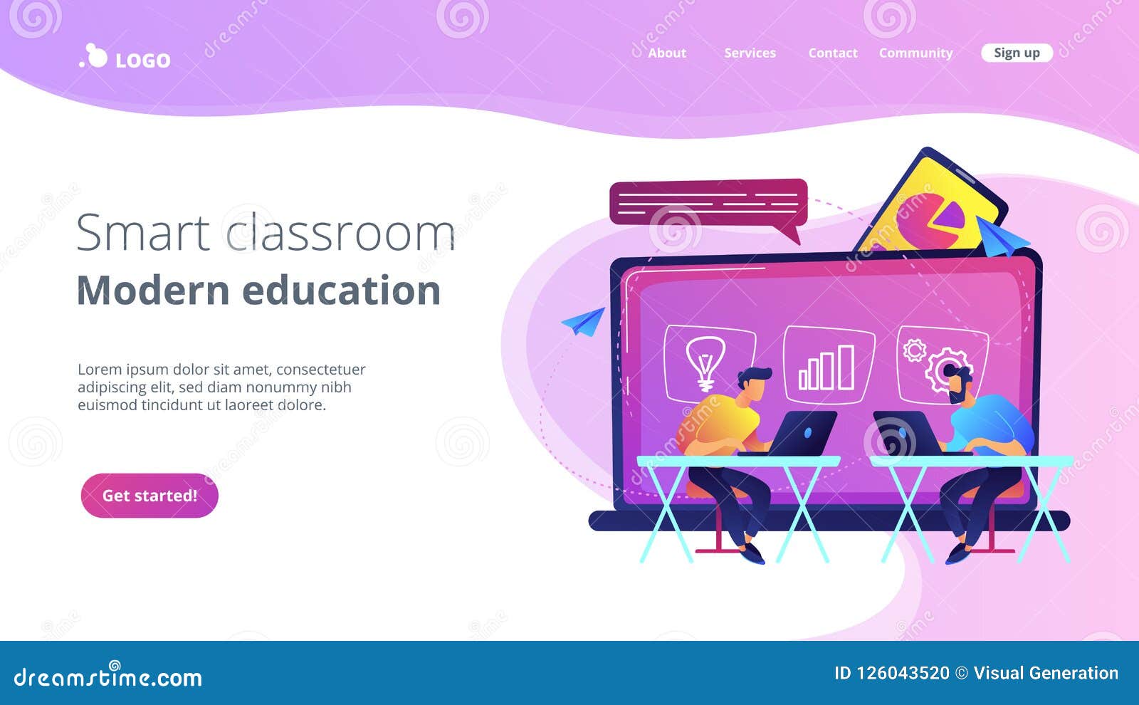 Digital Learning Concept Vector Illustration. Stock Vector