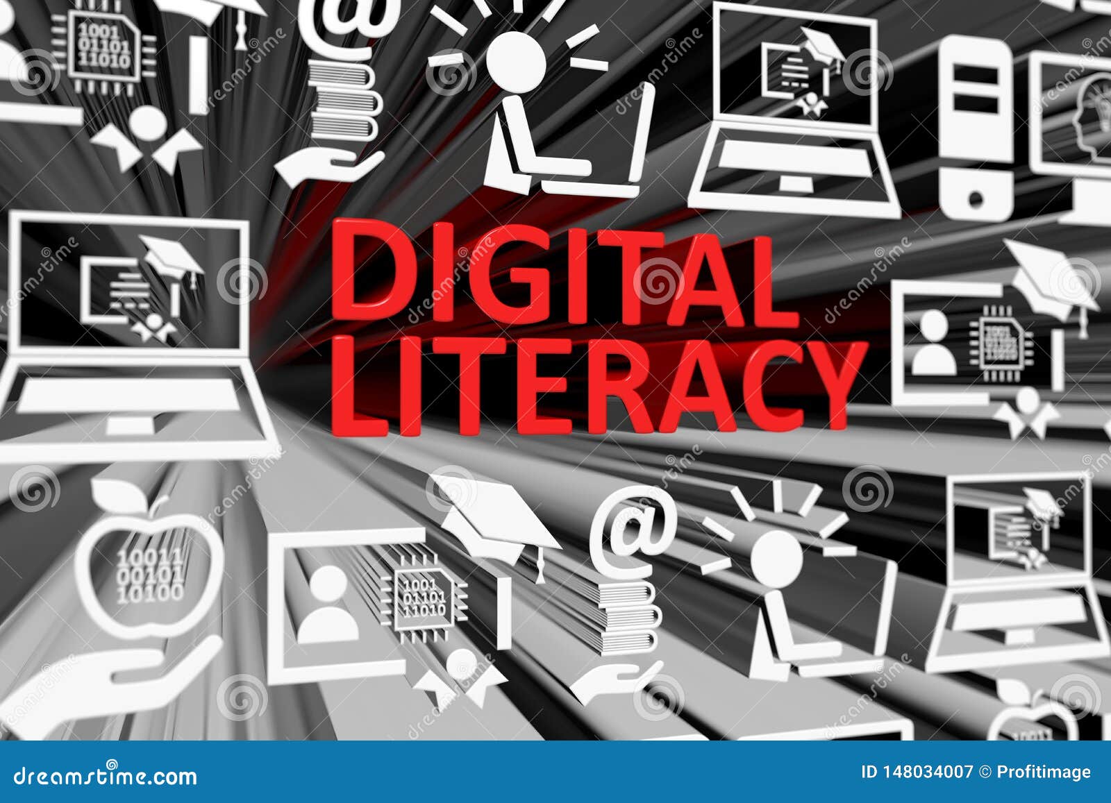 digital literacy concept blurred background