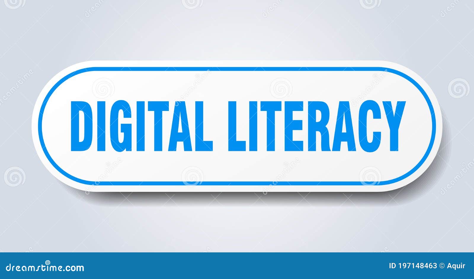 Digital literacy sticker. stock vector. Illustration of banner 197148463