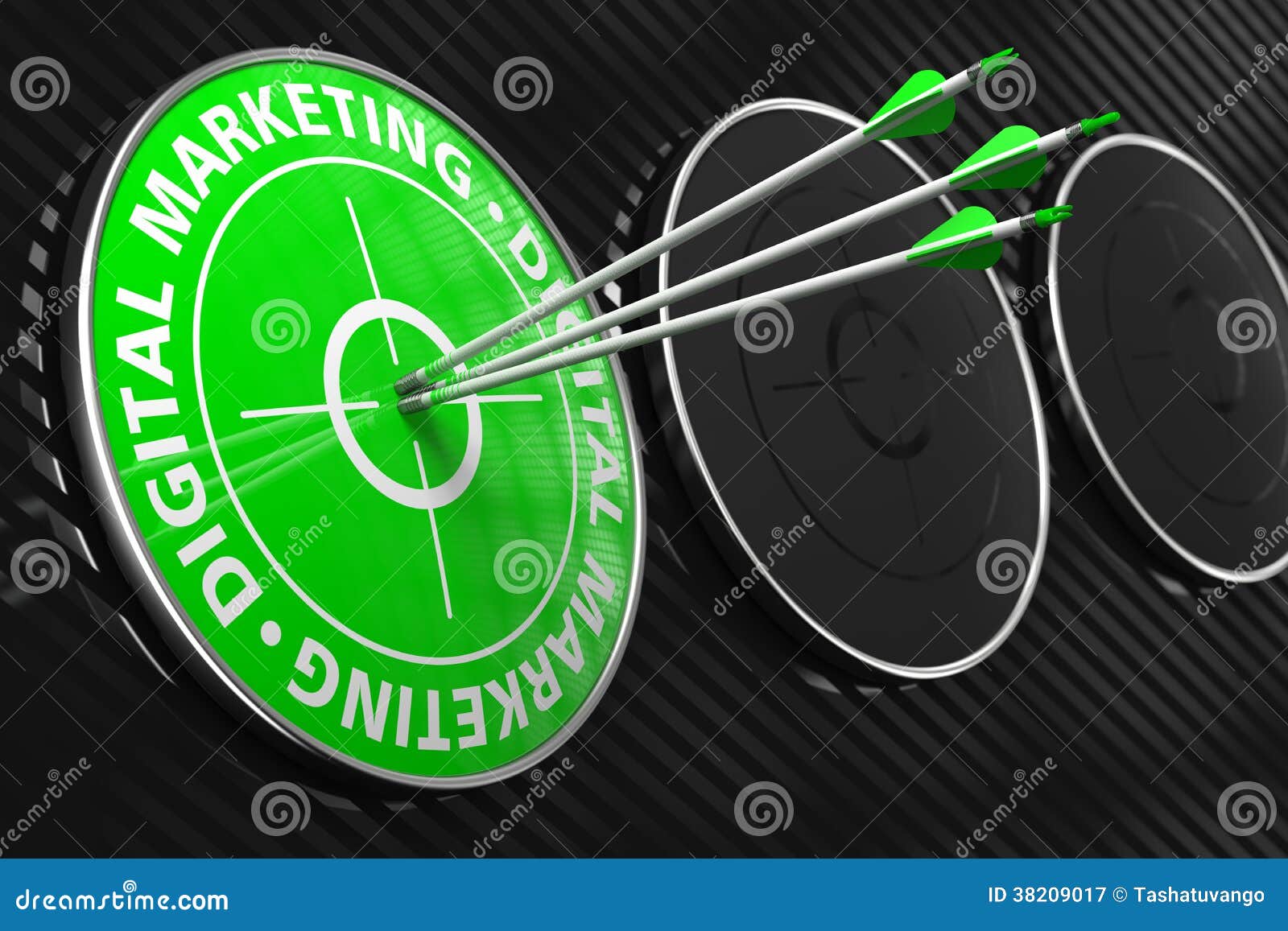Digital Marketing Concept Green Target. Stock Image Image of banner
