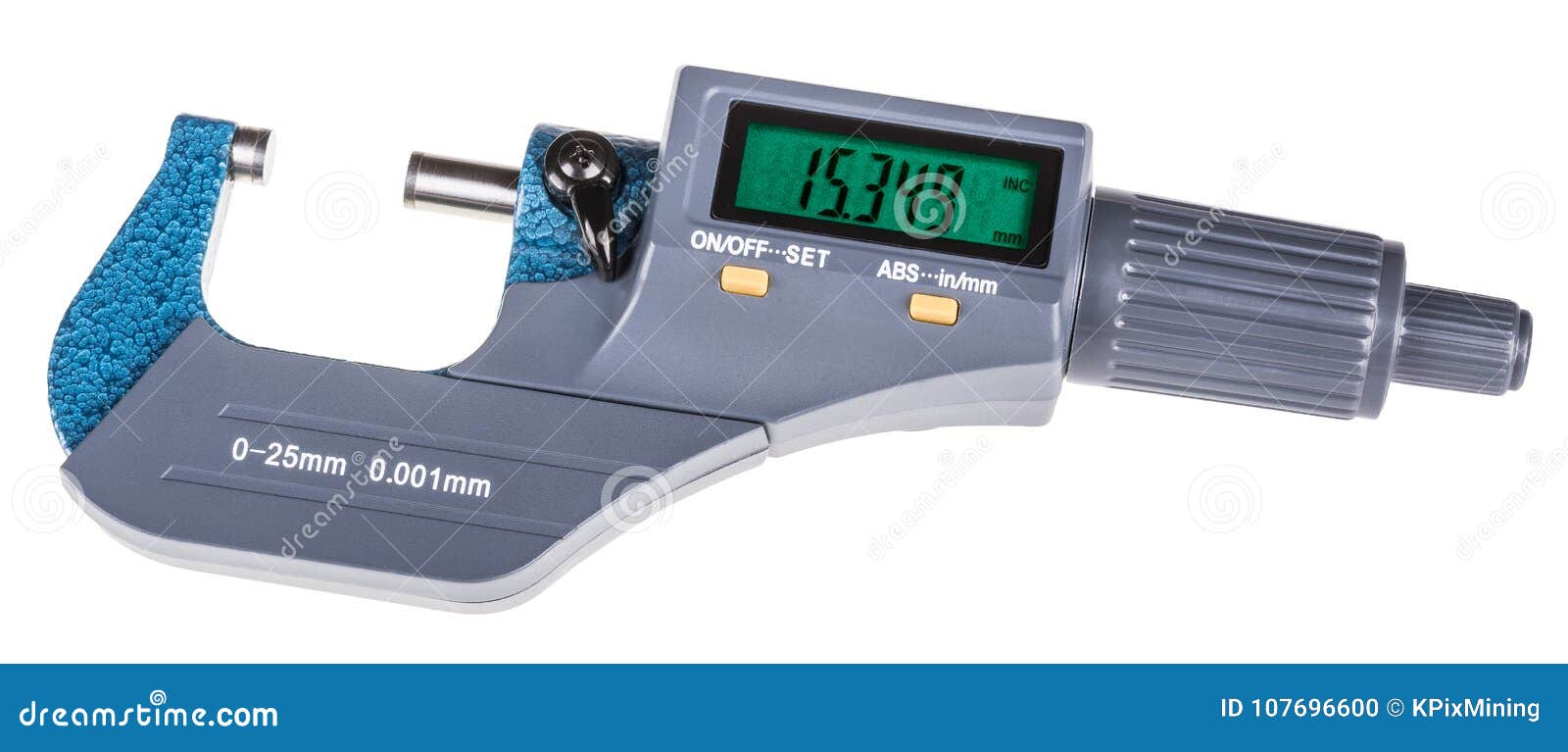 Digital Micrometer for Precise Gauging Stock Photo Image of green