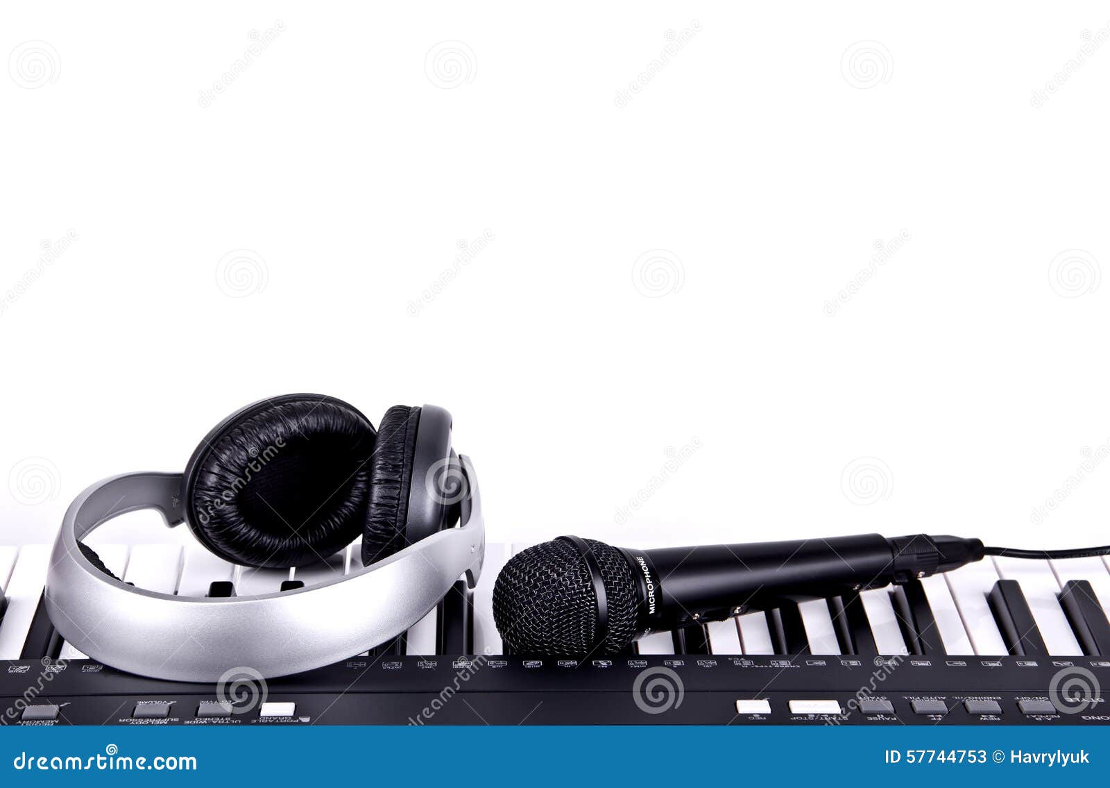 Digital Midi Keyboard and Headphones Stock Image Image of leisure