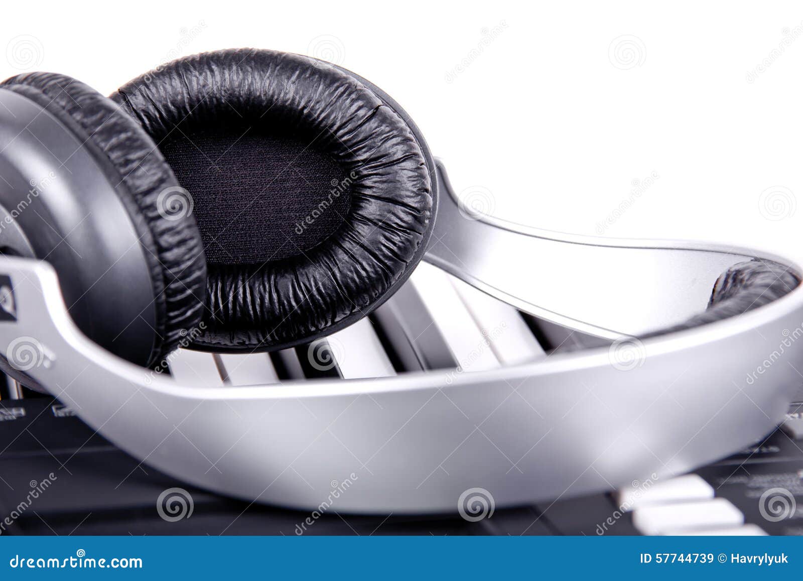Digital Midi Keyboard and Headphones Stock Image Image of music