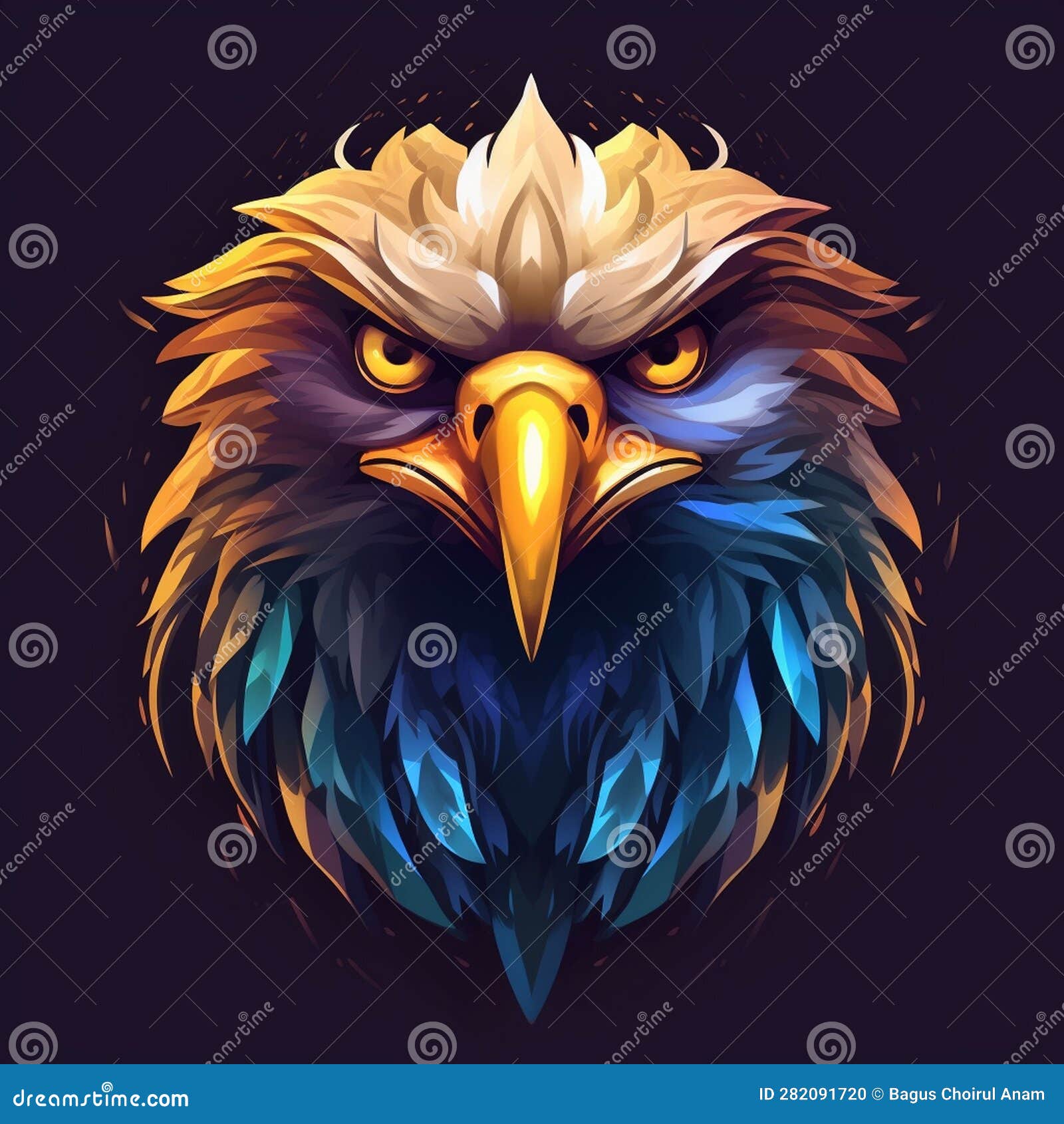 digital minimalistic colored eagle 