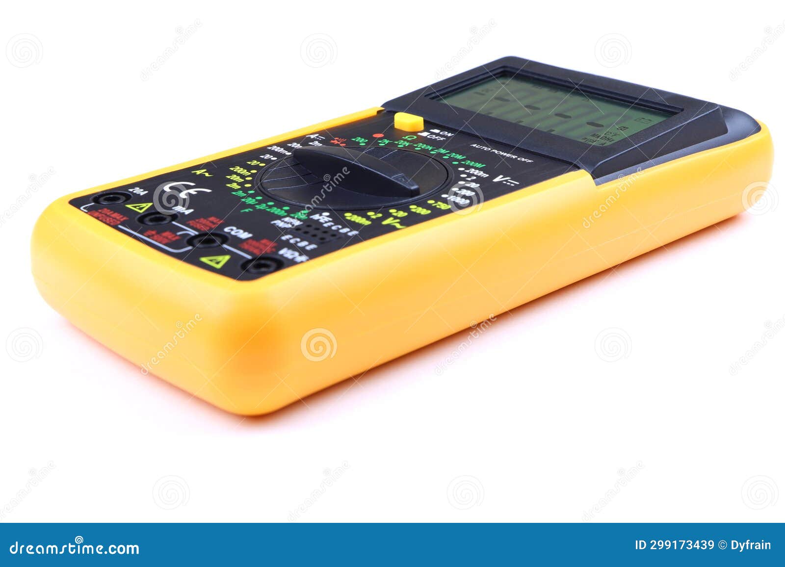 Digital Multimeter with Probes Isolated on a White Background
