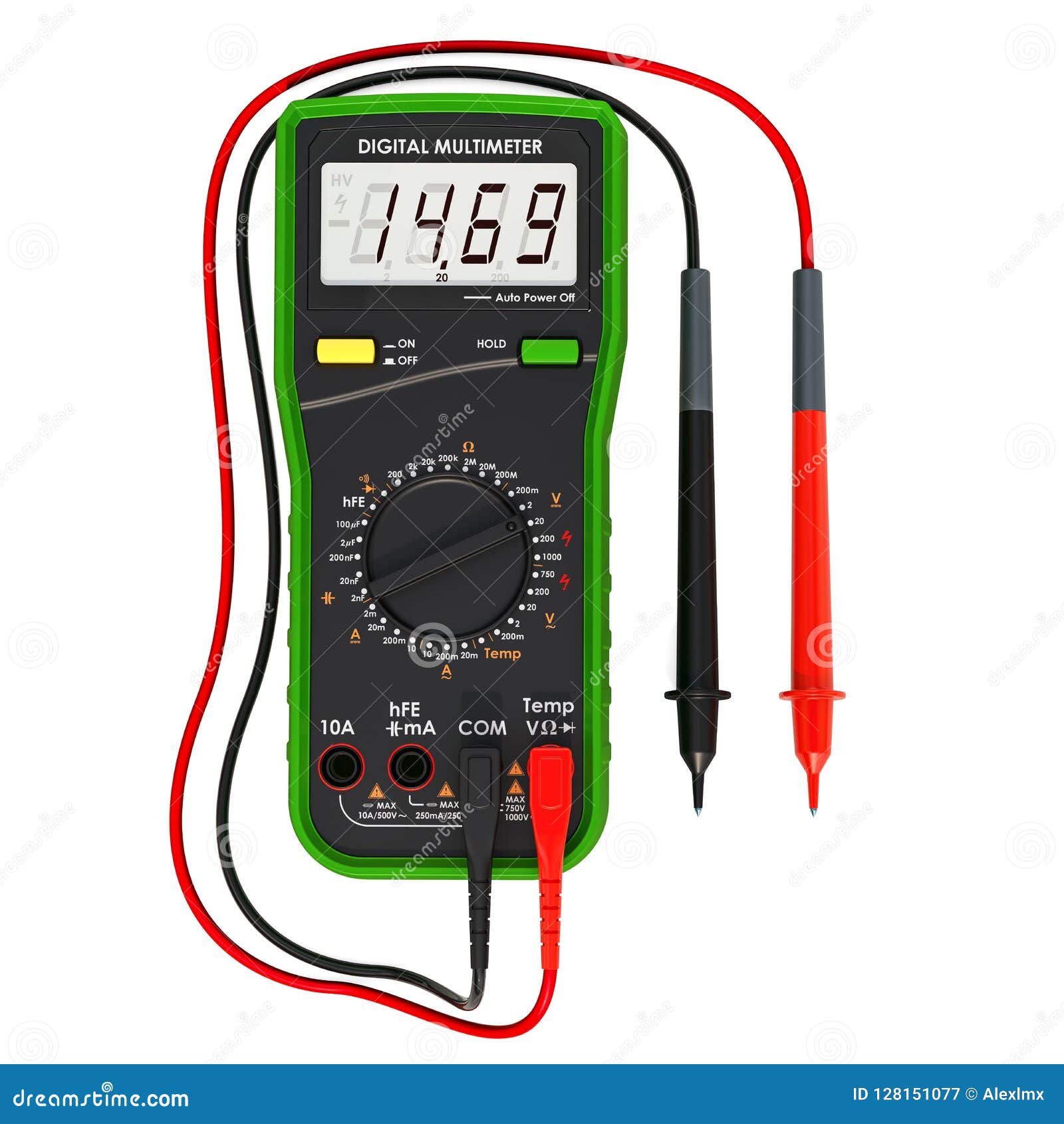 Digital Multimeter, 3D Rendering Stock Illustration Illustration of