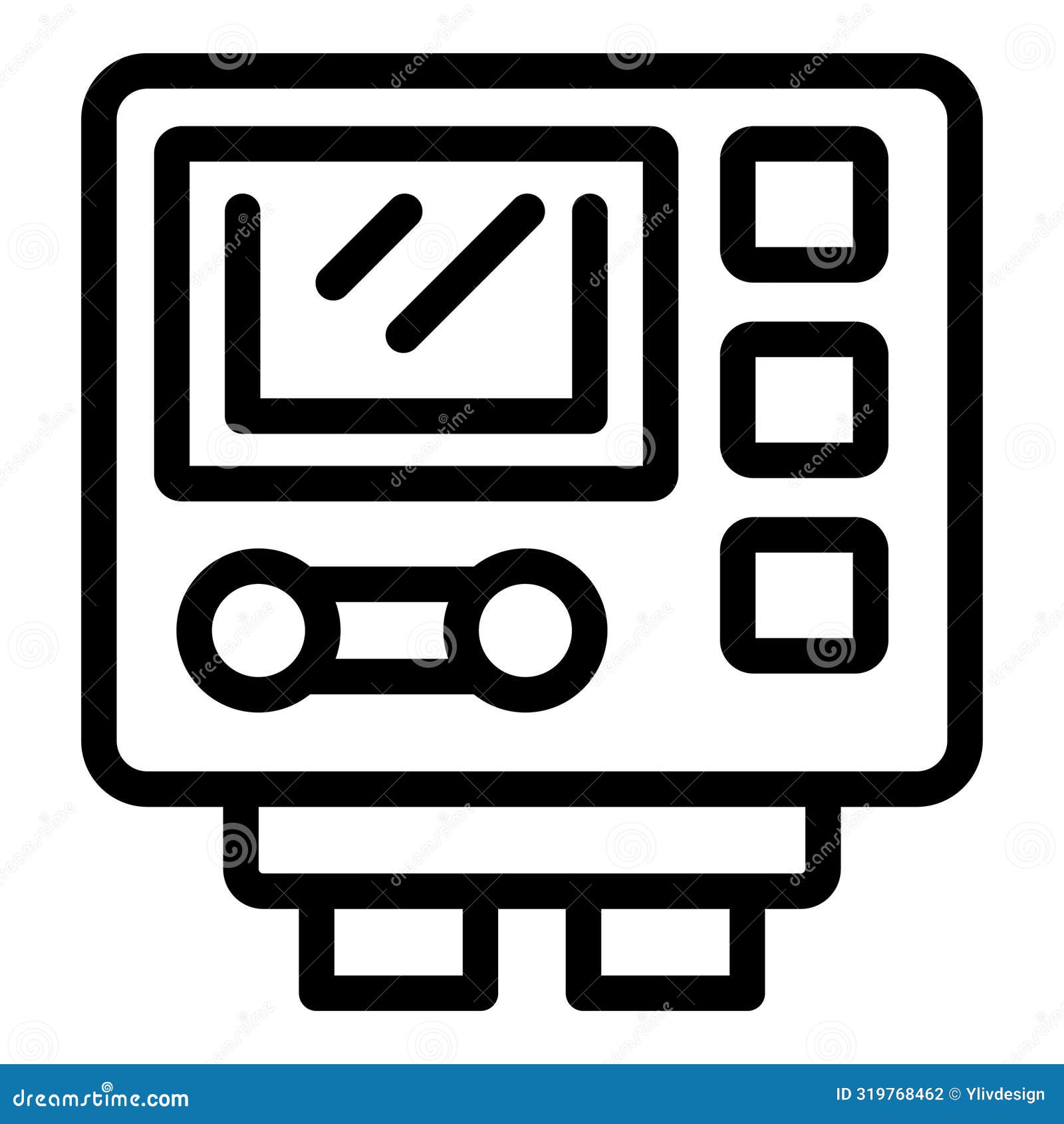 Black And White Vector Illustration Of A Digital Multimeter Icon